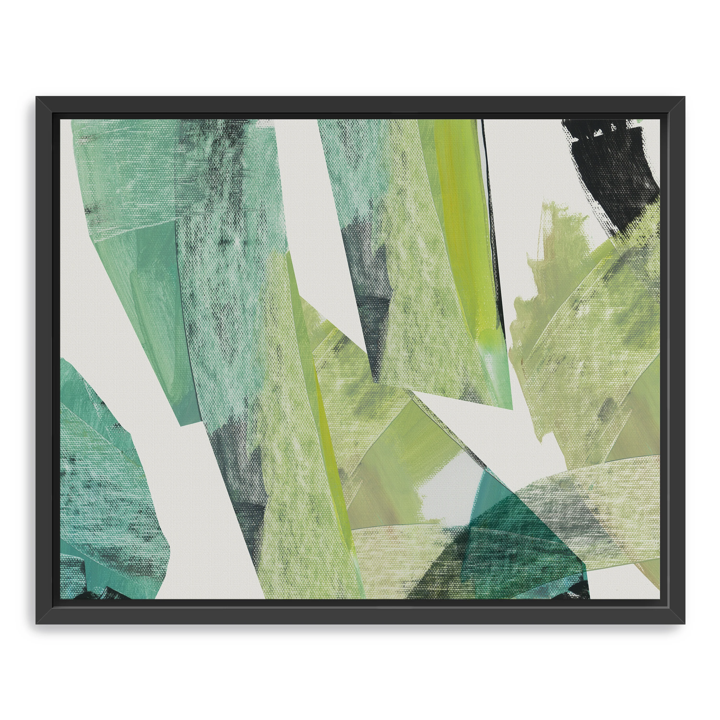Emerald Geometric Harmony Canvas Giclee