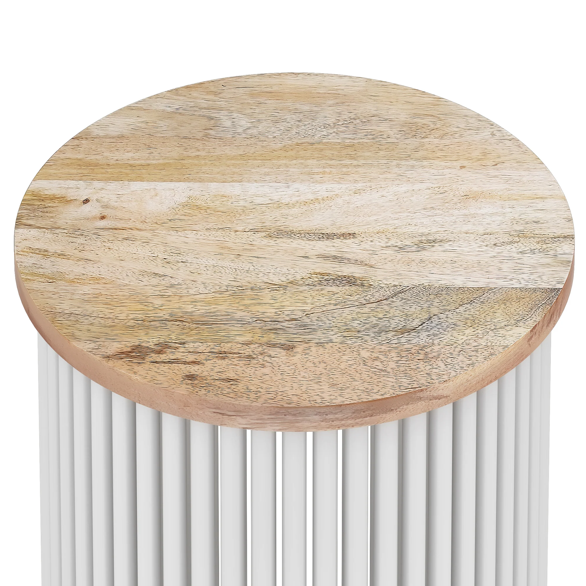 Valiant Cylinder-Shaped Accent Table with Pipe Design Base