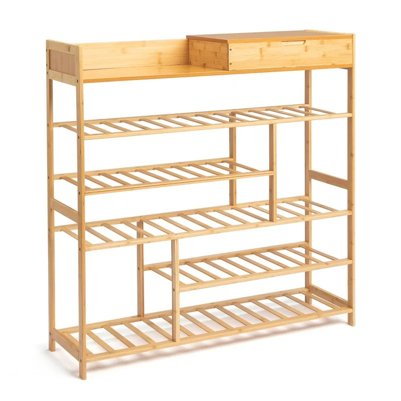 24-batten Bamboo Shoe Rack-6-Tier