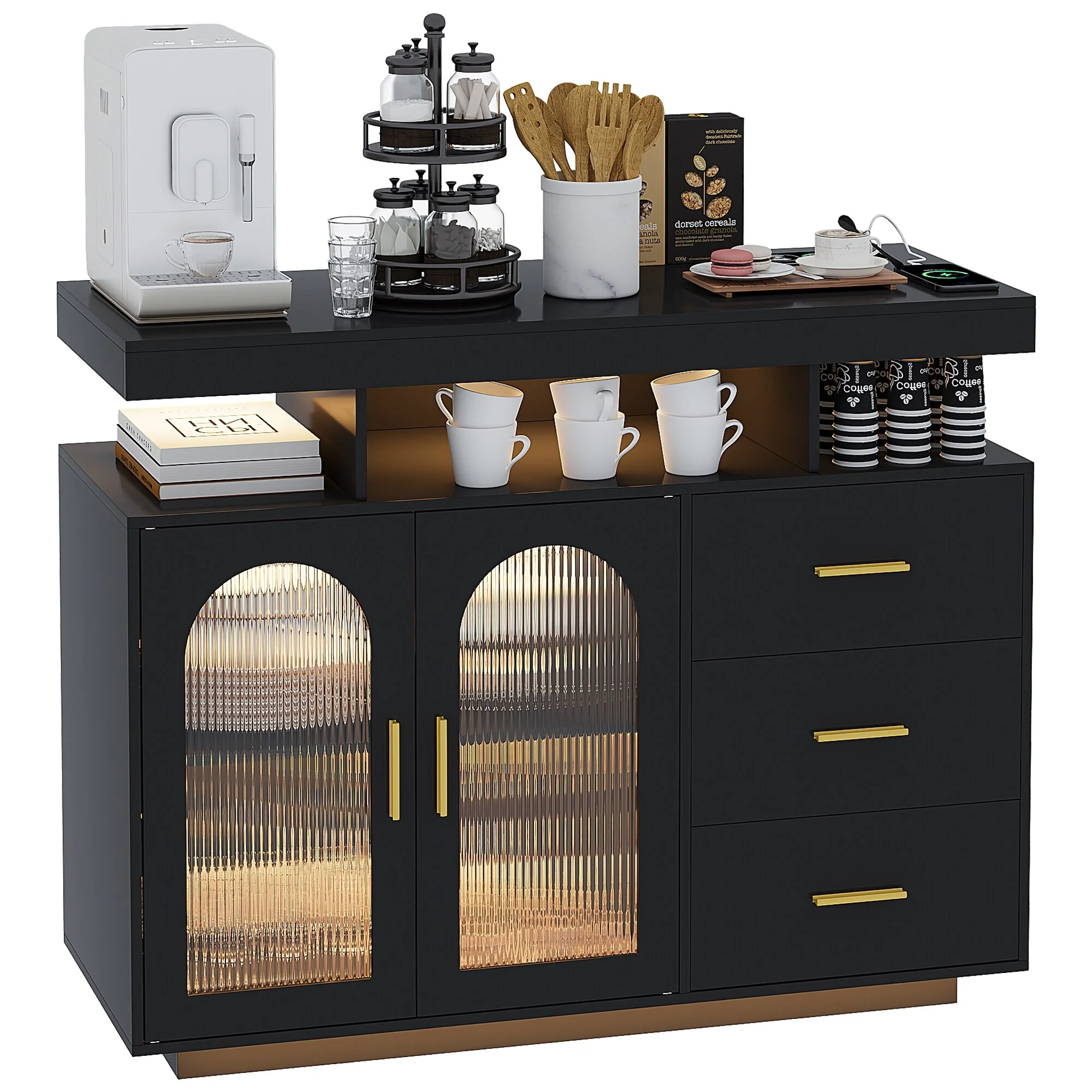 39''Wide Sideboard With LED Light - N/A