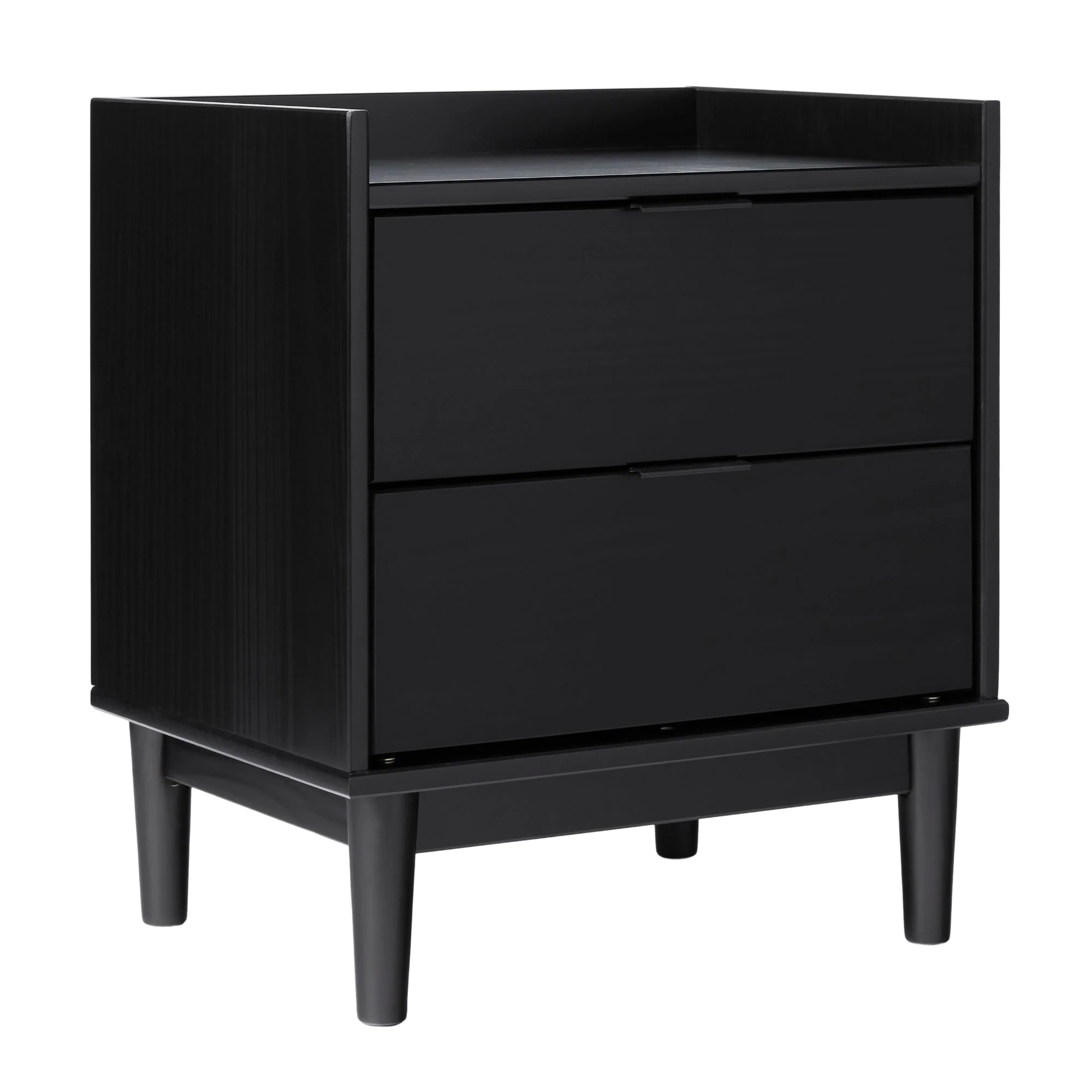 Illuminated Solid Wood Nightstand with 2 Drawers