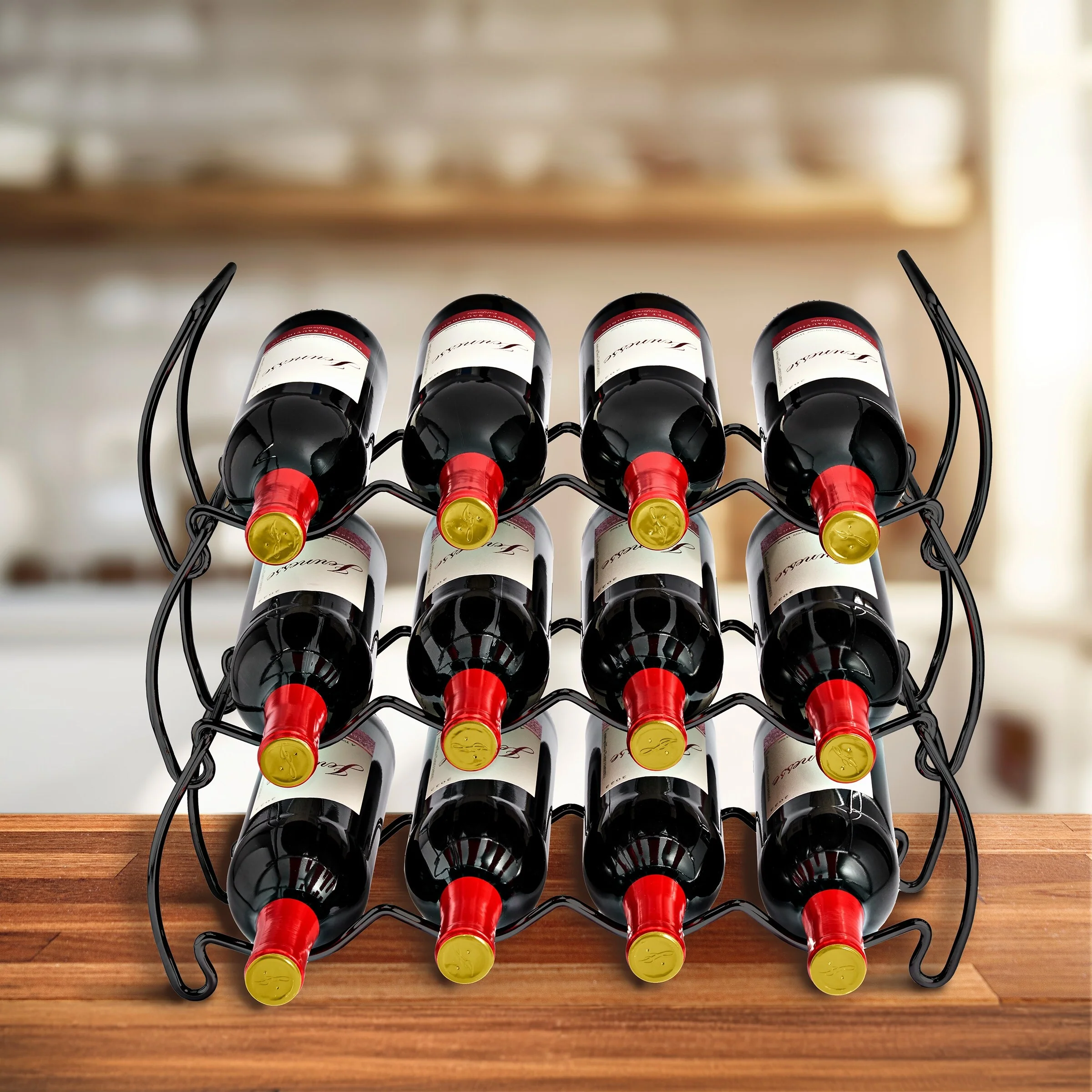 Metal Detachable Wine Rack - 3 Tier, Copper - 14