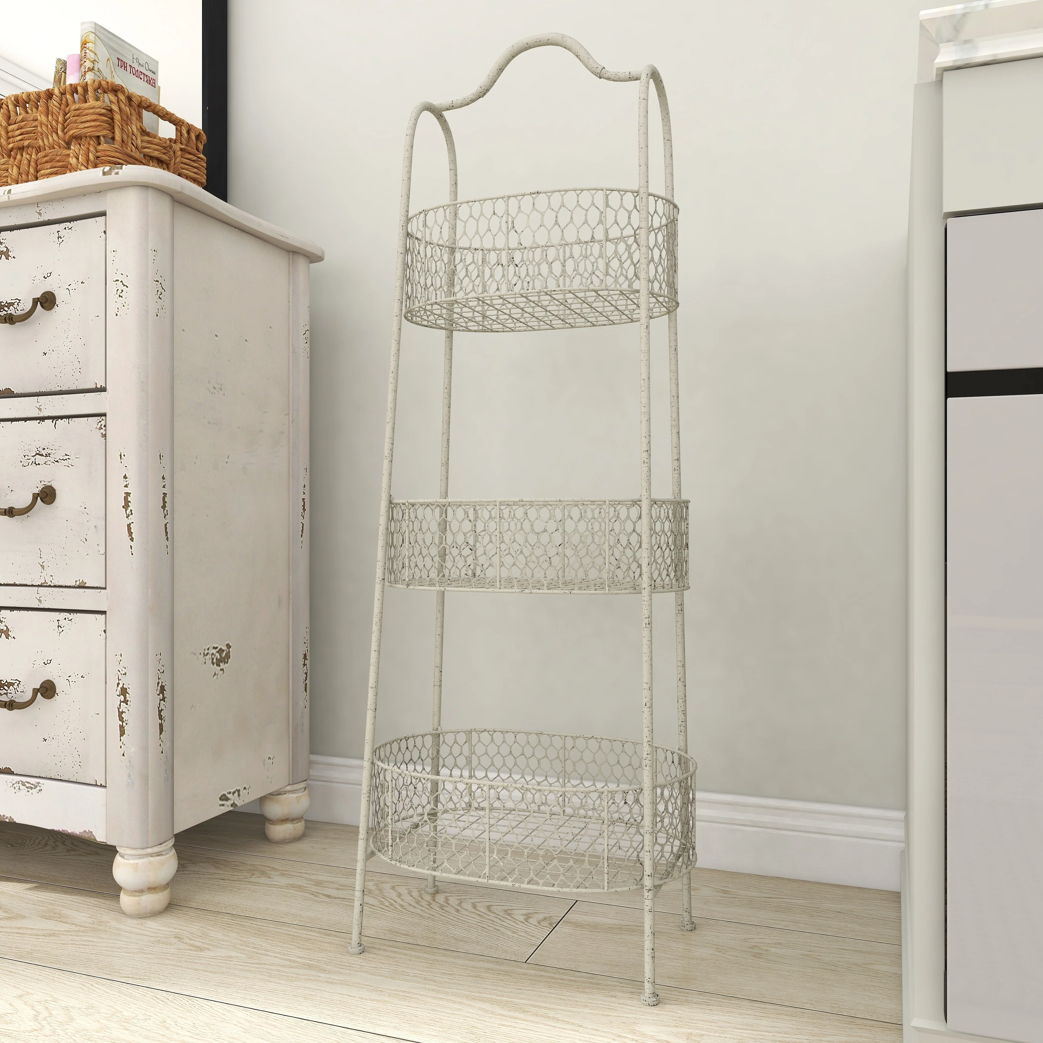 Iron Farmhouse Storage Cart 41 x 15 x 10 - 15 x 10 x 41