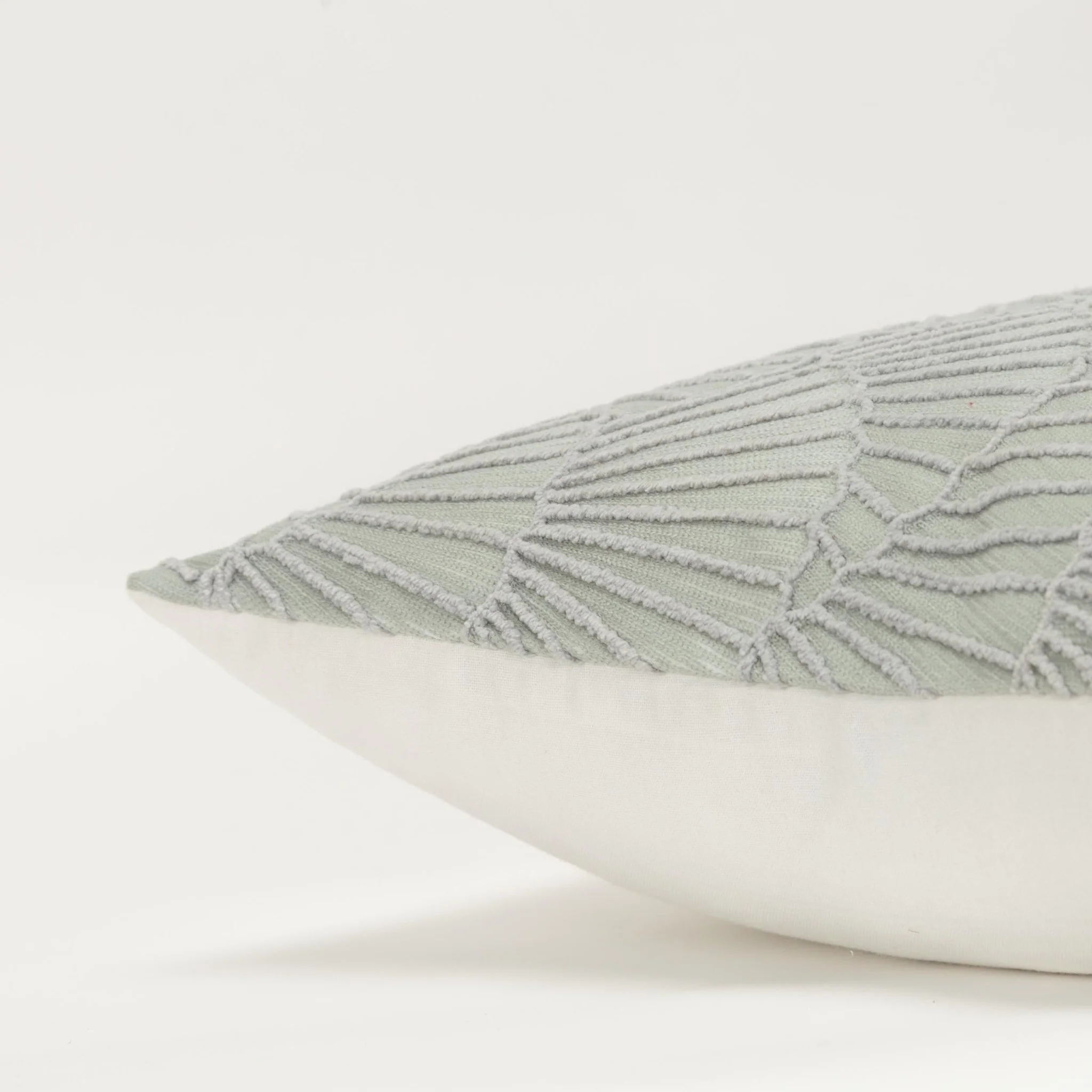 Embroidered Fan Square Pillow