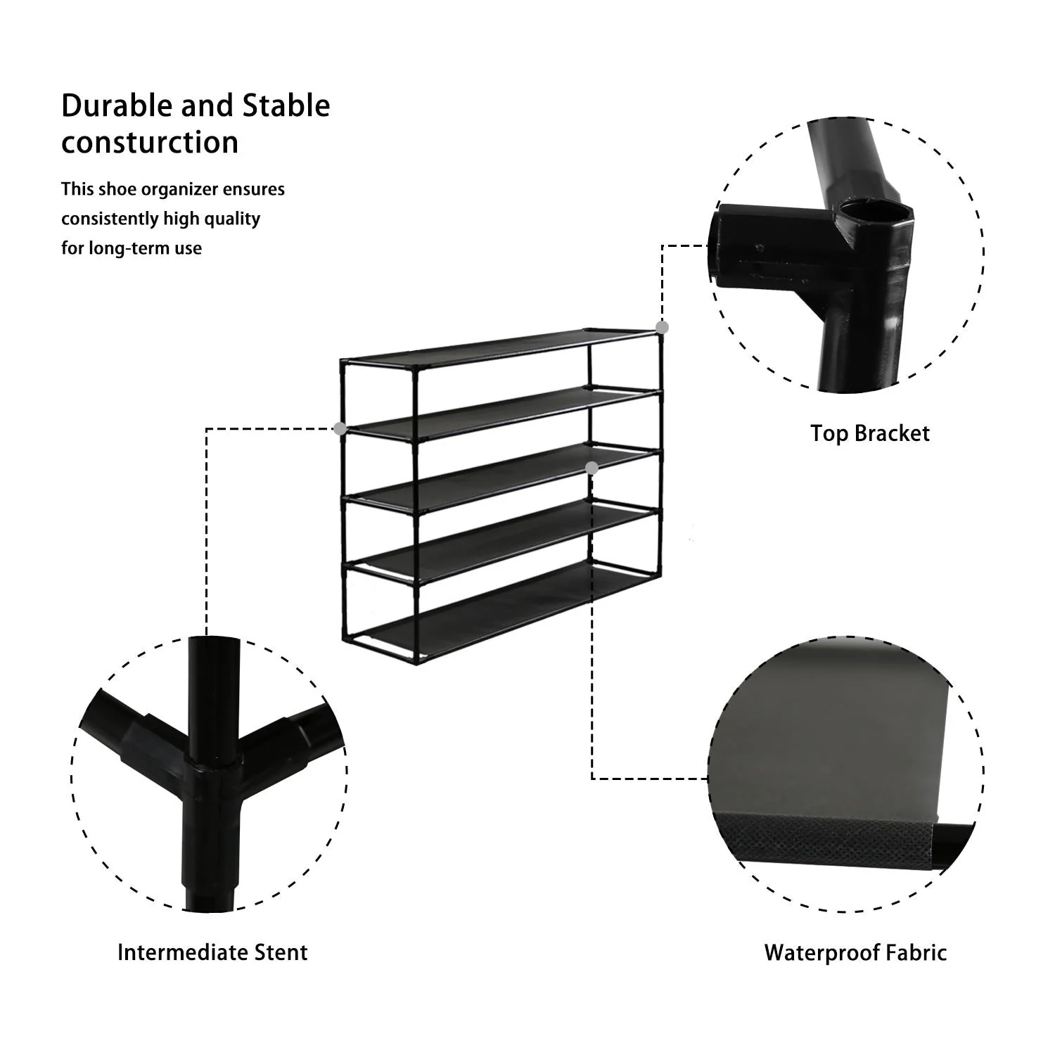 Modern Waterproof Shoe Rack Organizer Tower for Small Spaces