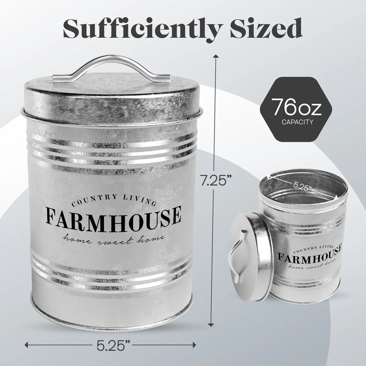 Amici Home Farmhouse Country Living Galvanized Canister - 76 oz