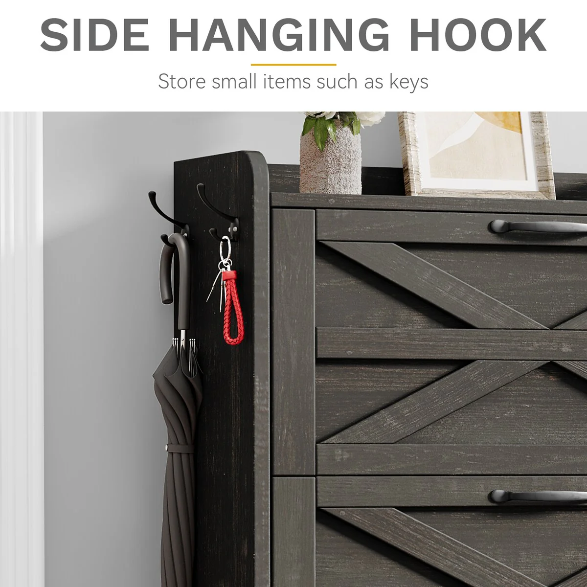 Moasis Farmhouse Flip Shoe Cabinet Shoe Storage Cabinet with 3 Flip Doors Adjustable Shelf - 31.4