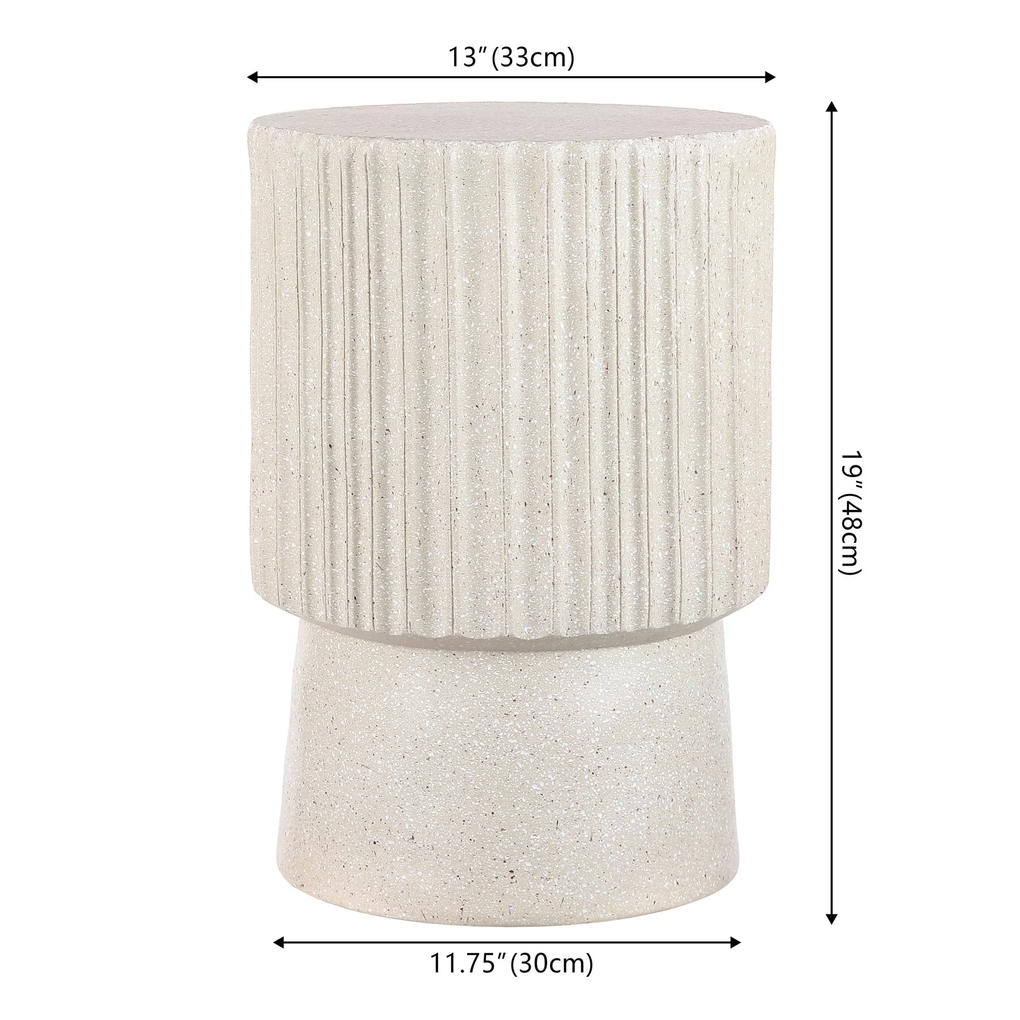 Louisa Modern Art Deco Tambour Indoor/Outdoor Accent Table