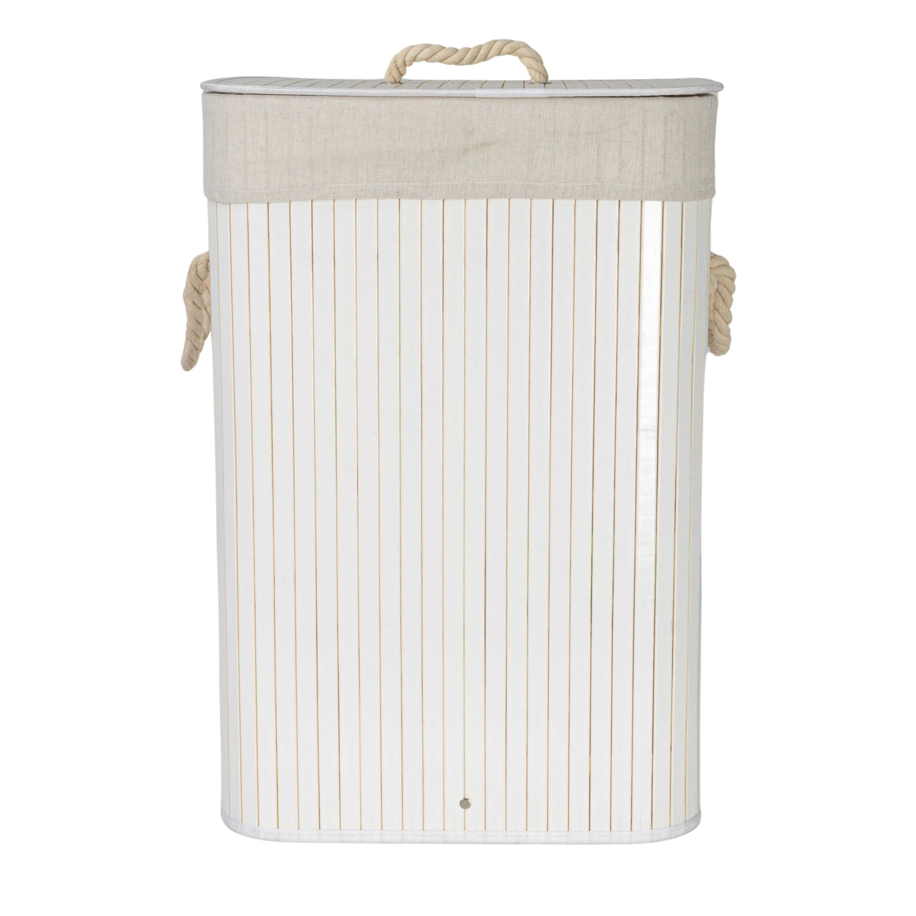 Household Essentials Bamboo Laundry Hamper with Handles and Removable Laundry Bag