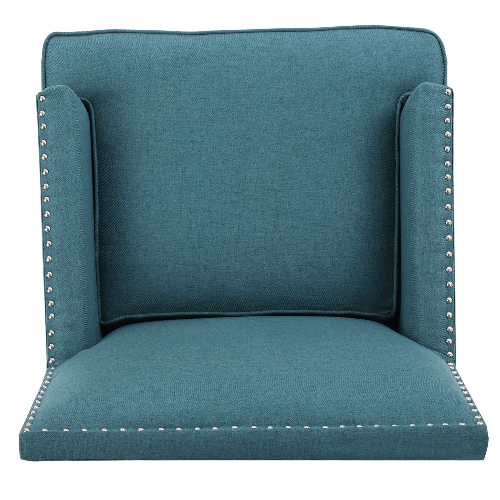 Serenada Upholstered Fabric Club Chair with Nailhead Trim and Tapered Birch Legs