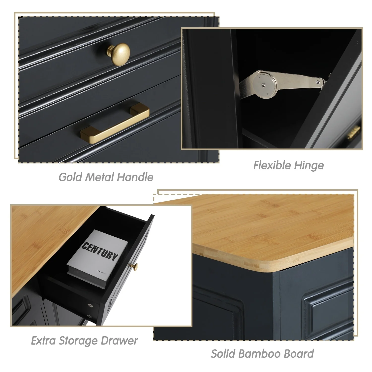 Eclife Double Tilt Out Trash Cabinet Dual Wooden Kitchen Island Recycling Cabinet Trash Can