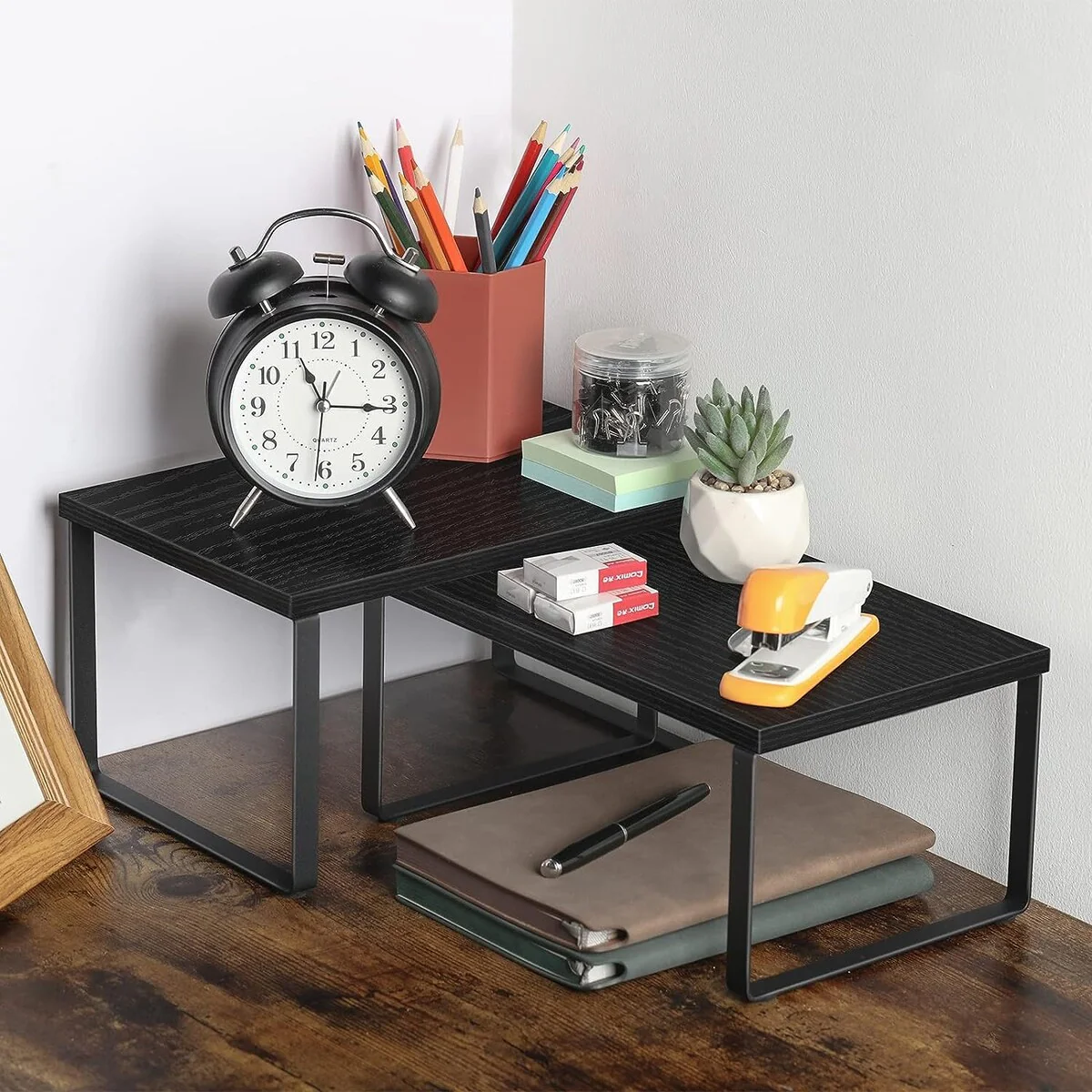Stackable Kitchen Cabinet Shelves Organizer