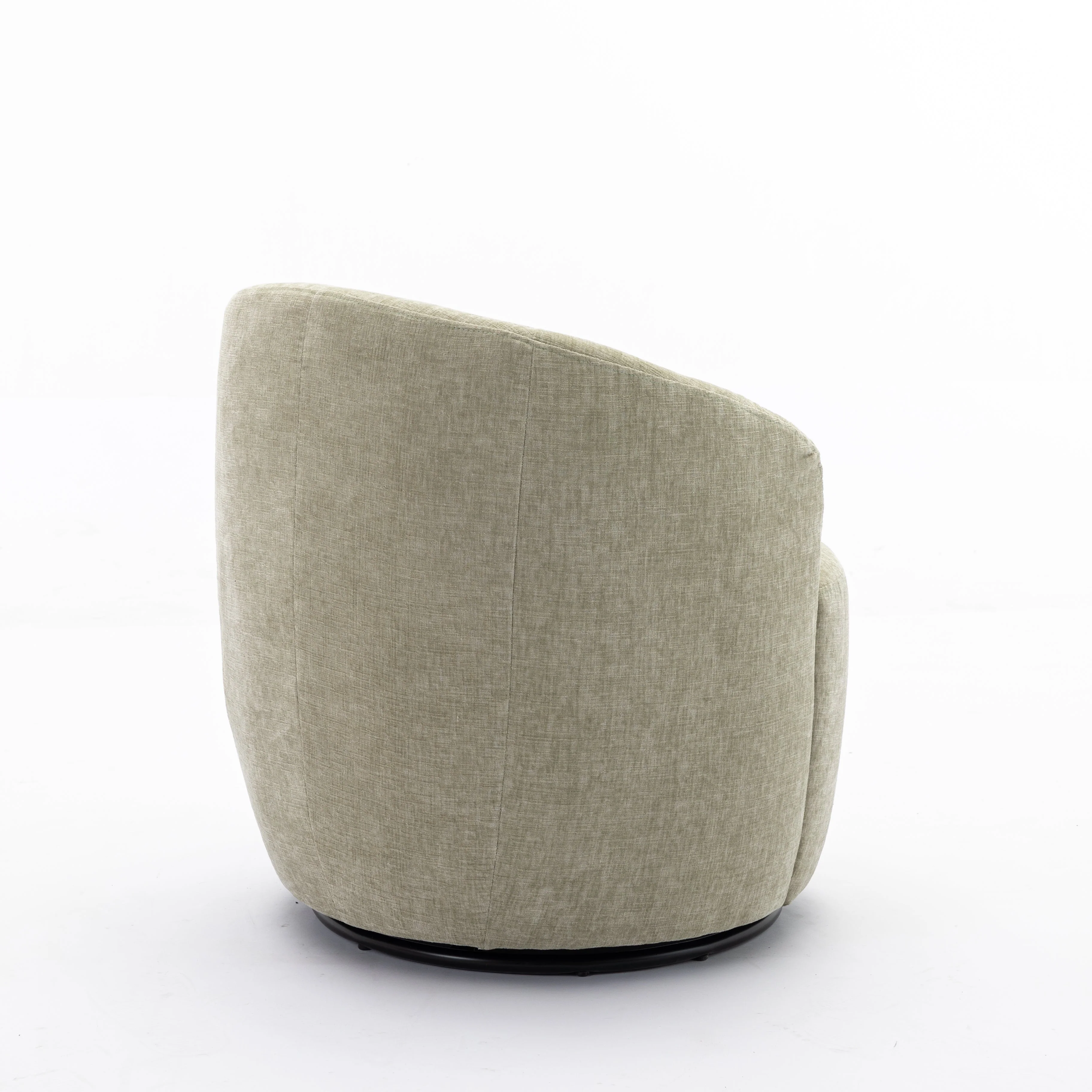 Assortment Upholstered Swivel Barrel Chair with Metal Base