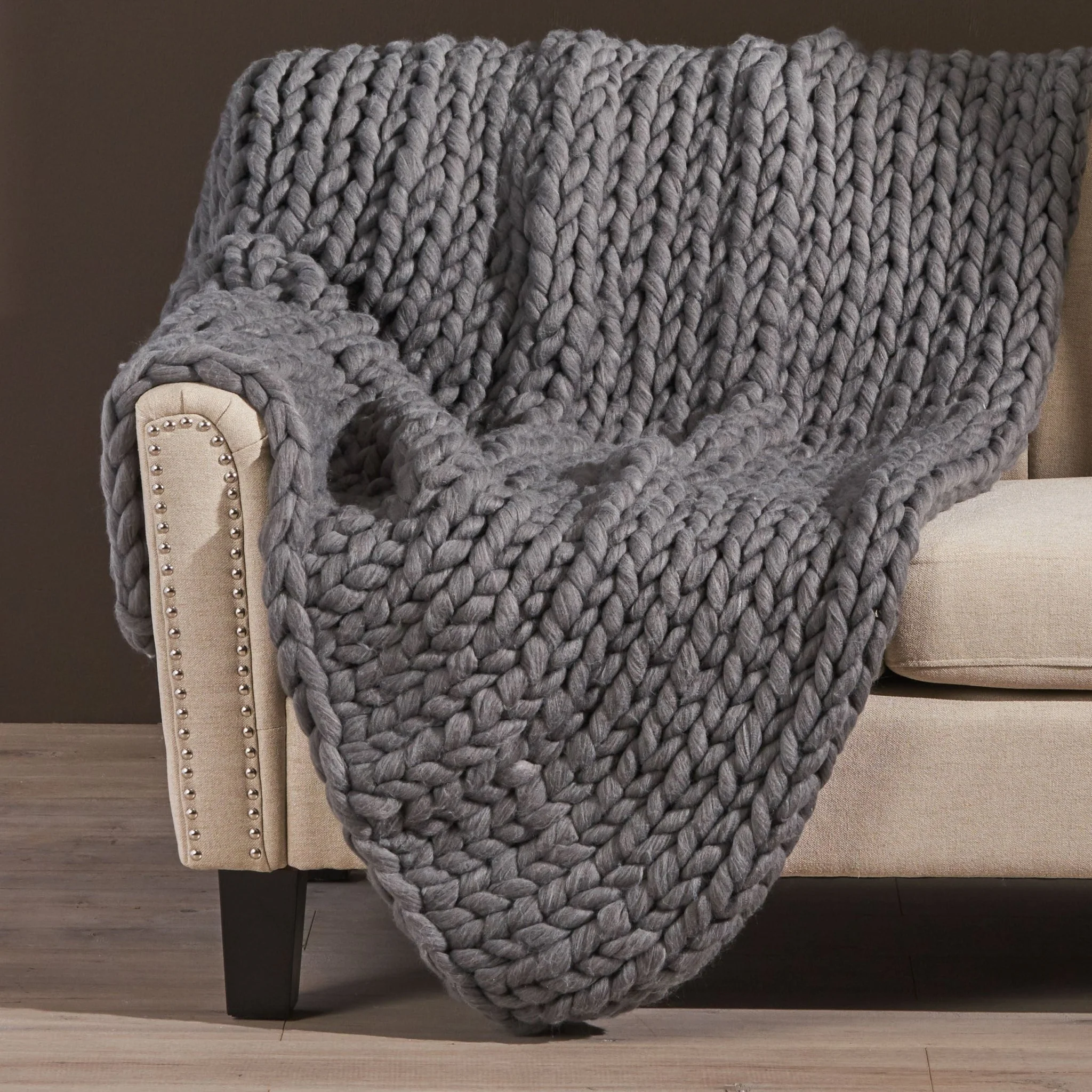 Estyl Knitted Braid Pattern Throw Blanket