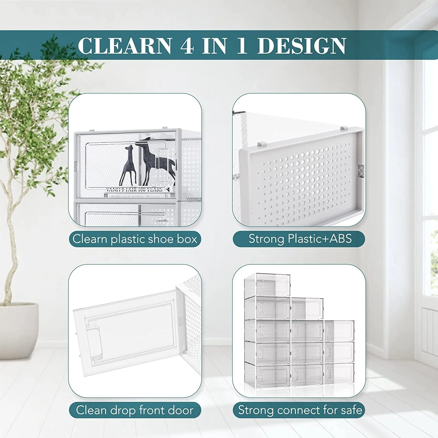 12 Pack Stackable Shoe Storage Box