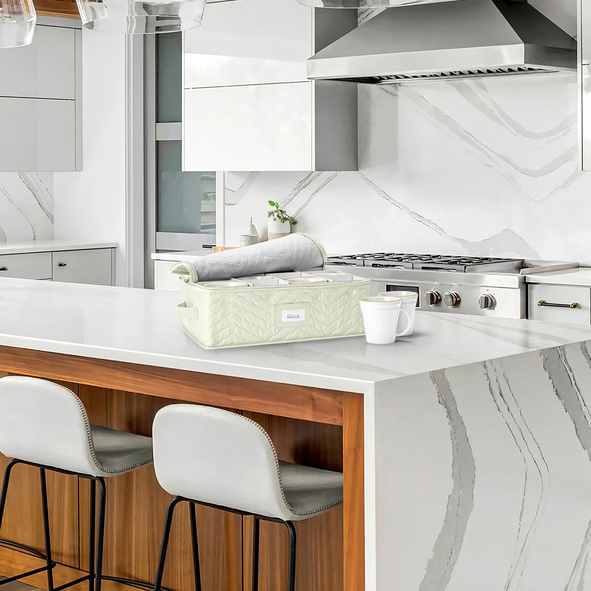 12 Mug Coffee Mug/Glass Quilted Box - 13 in x 16 in x 6 in