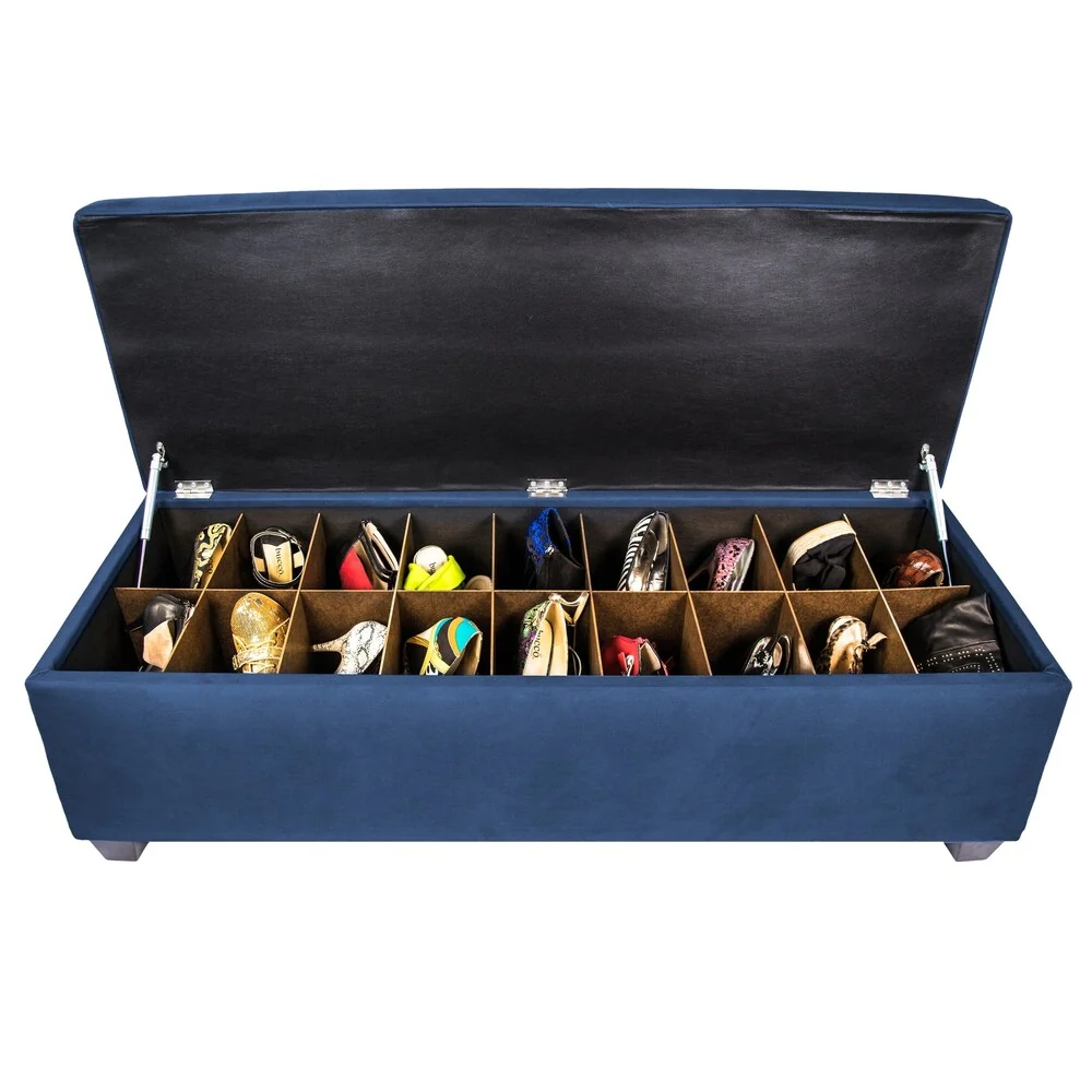 MJL Furniture-Sole Secret Obsession Diamond-tufted Shoe Storage Bench