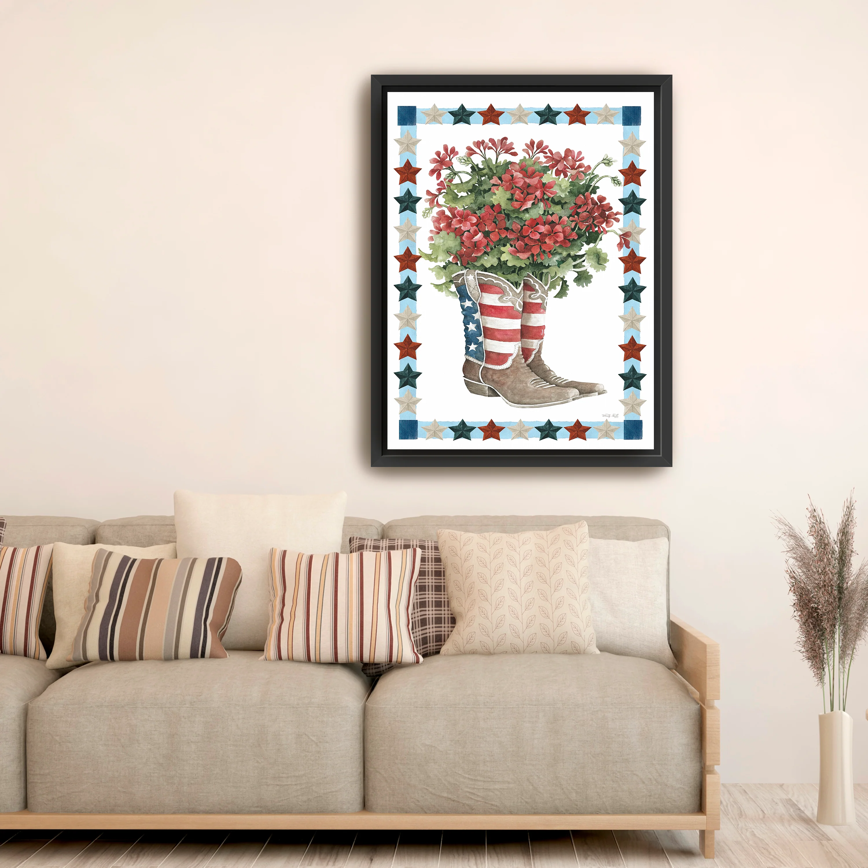 Patriotic Boots Canvas Giclee