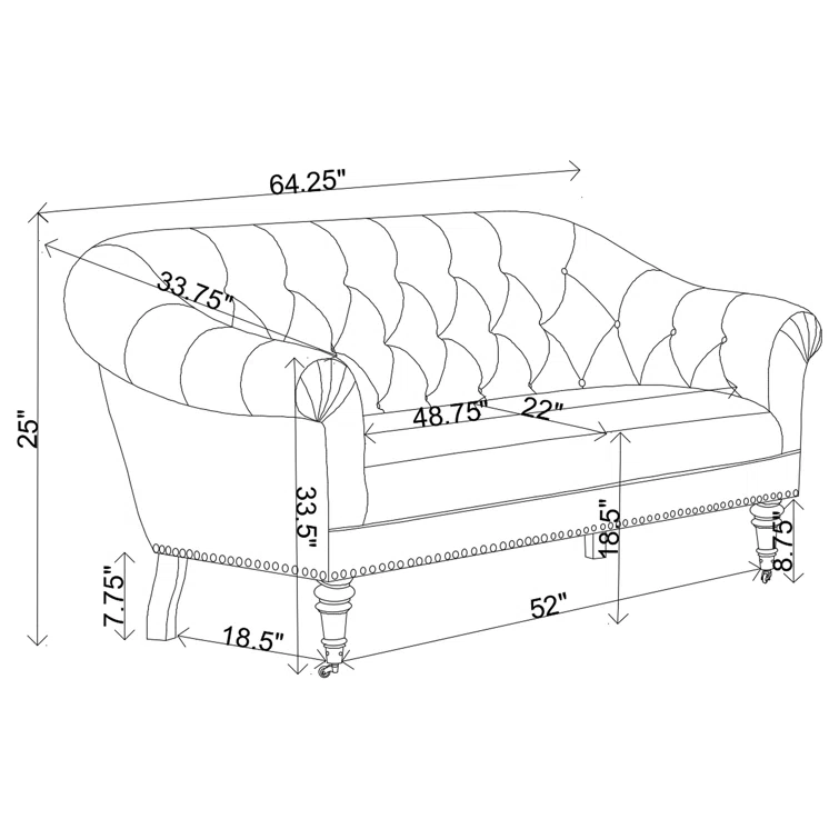 Fermata 64.25'' Upholstered Settee