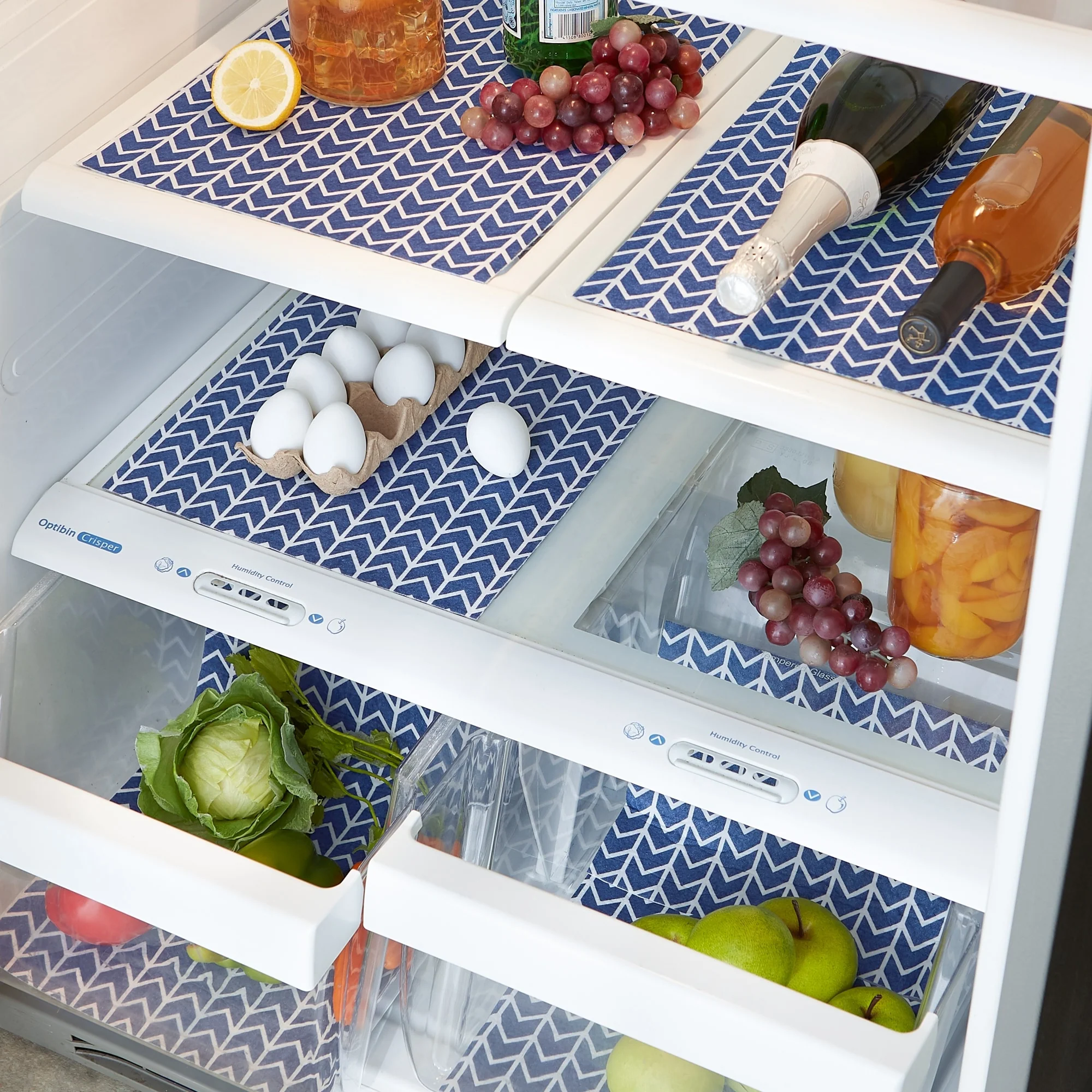 DII Nautical Blue Market Print Fridge Liner (Set of 6)