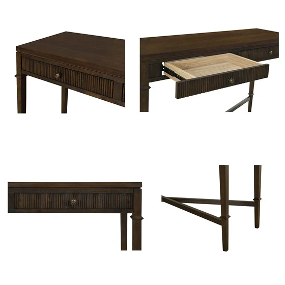 2-Drawer Console Table with X-Shaped Base