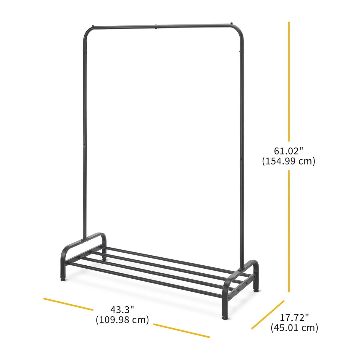 Whitmor All-Metal Garment Rack - Matte Black