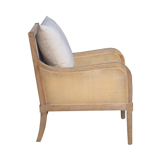 Upholstered Accent Chair with Removable Back Cushion and Curved Arms