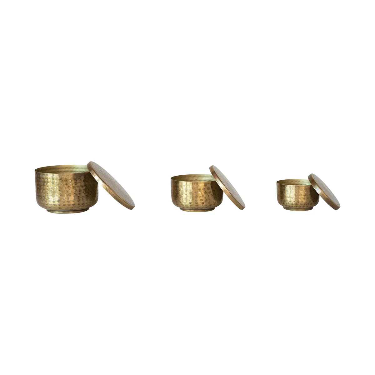 Hammered Debossed Aluminum Containers, Set of 3 - 6.0