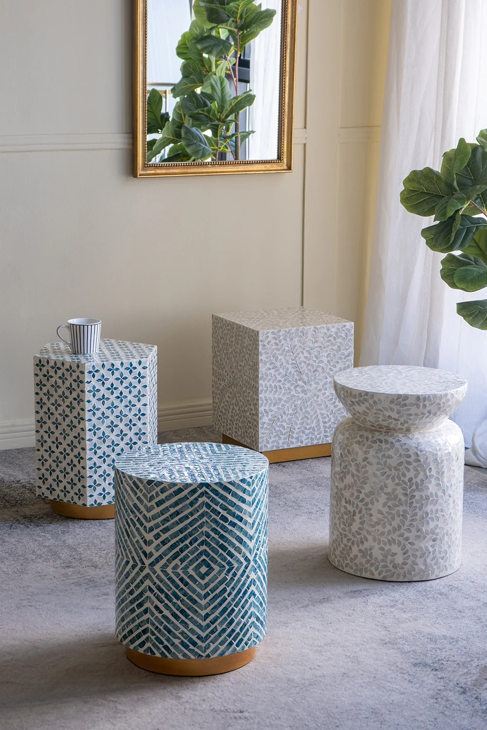 Round Capiz Side Table