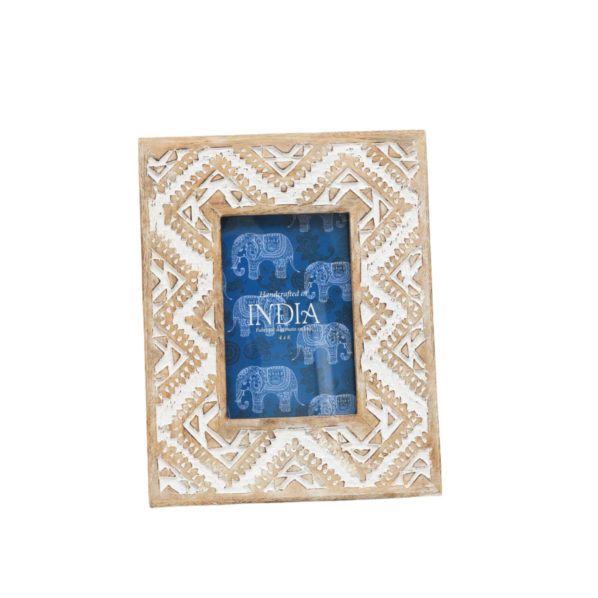 Handcrafted Wood Curved Photo Frame, 4x6