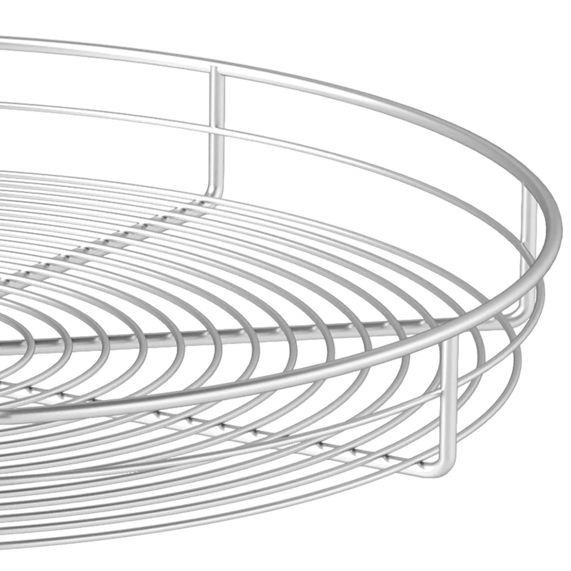 28 Inch Metal Pie Cut 2 Shelf Lazy Susan Set