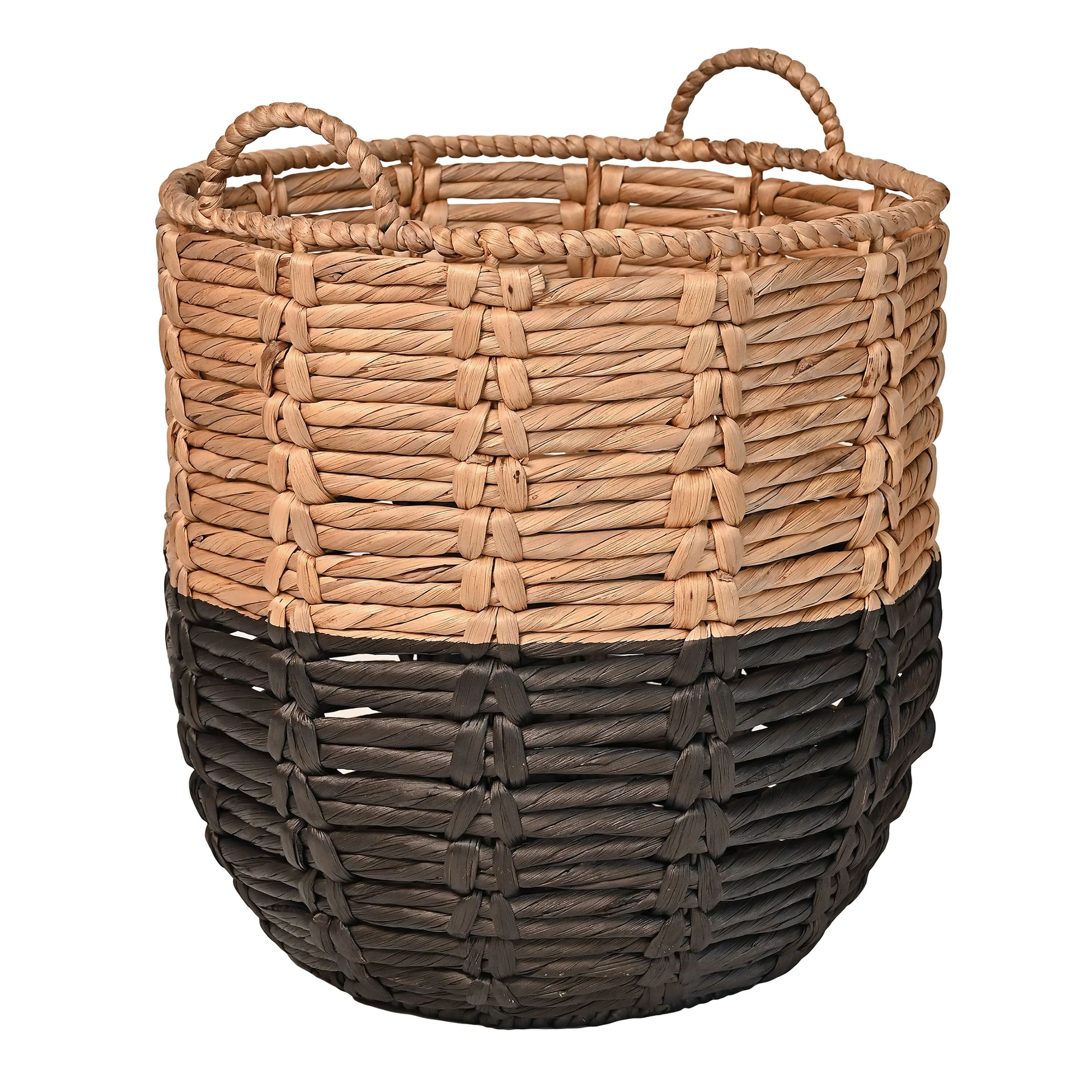 happimess Bohemian Hand-Woven Abaca Basket with Handles