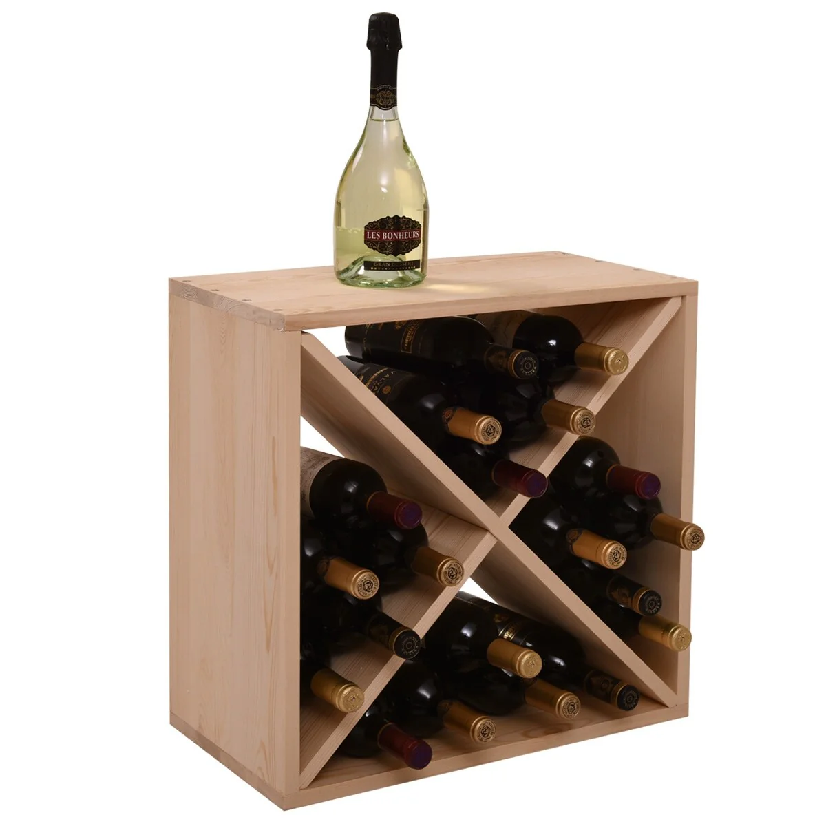 Burlywood 24-Bottle Compact Cellar Cube Wine Rack