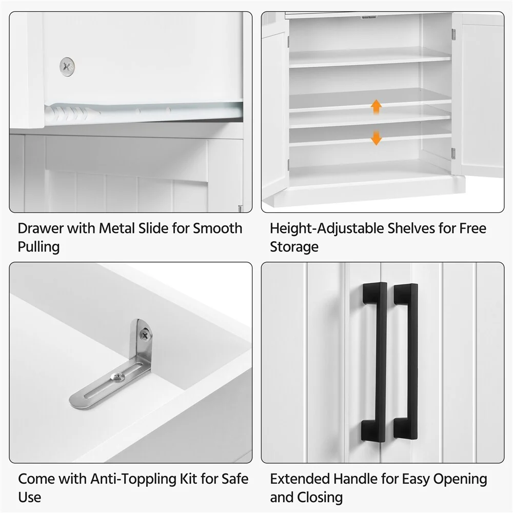 Yaheetech Wooden Kitchen Pantry Storage Cabinet with Doors and Shelves