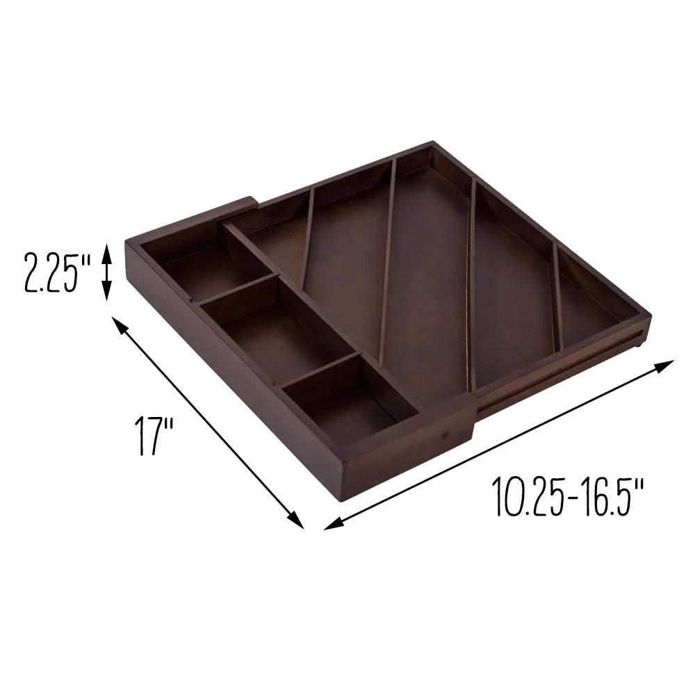 Honey-Can-Do Walnut 8-Compartment Expandable Drawer Organizer