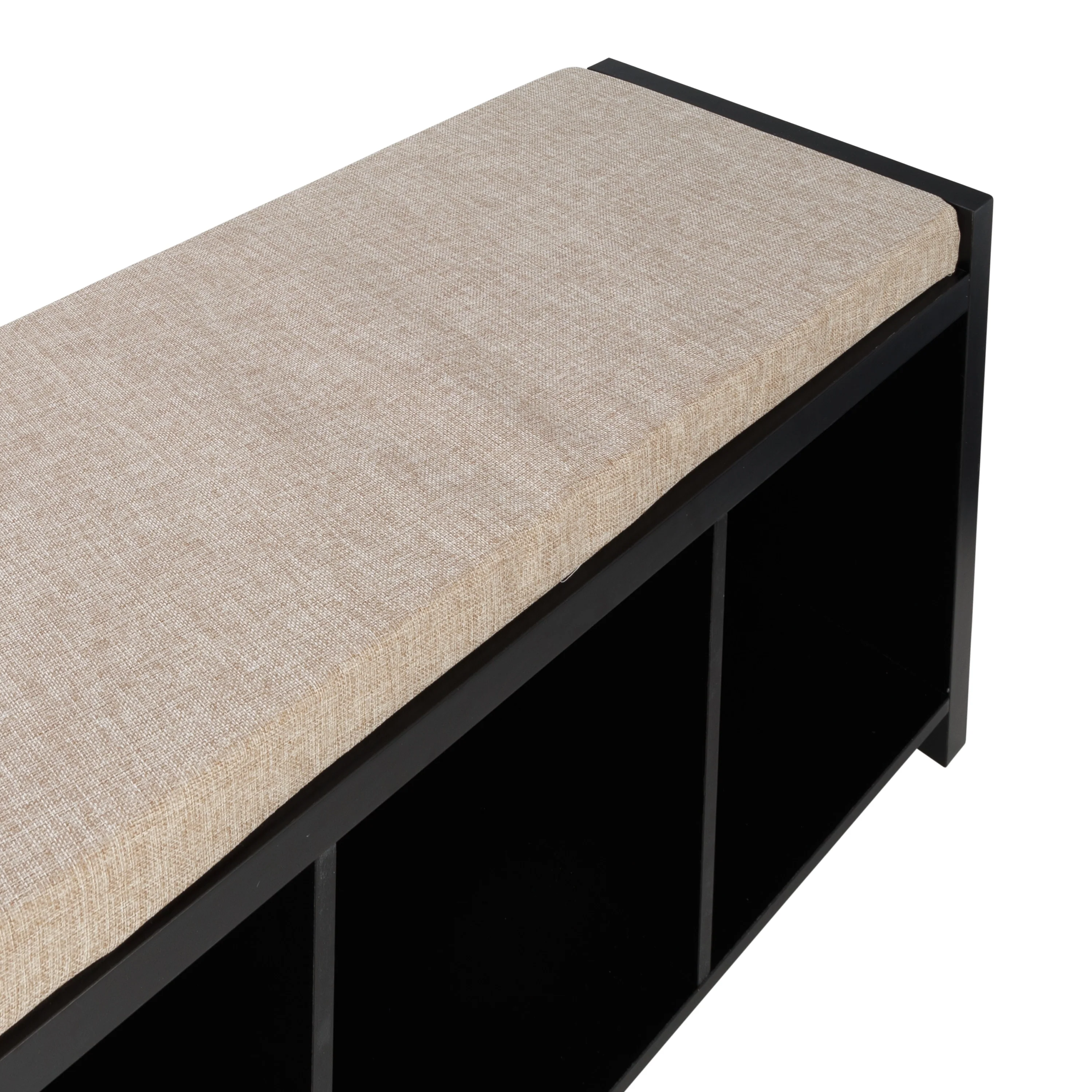Honey-Can-Do MDF and Linen 3-Cube Storage Bench with Cushion