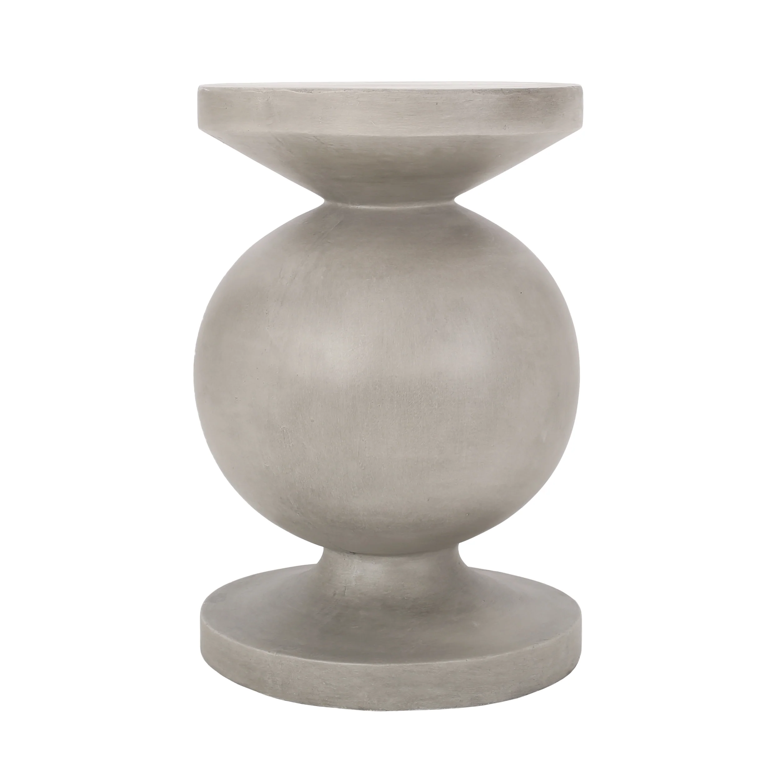 Outdoor Concrete Side Table with Round Top and Pedestal Base