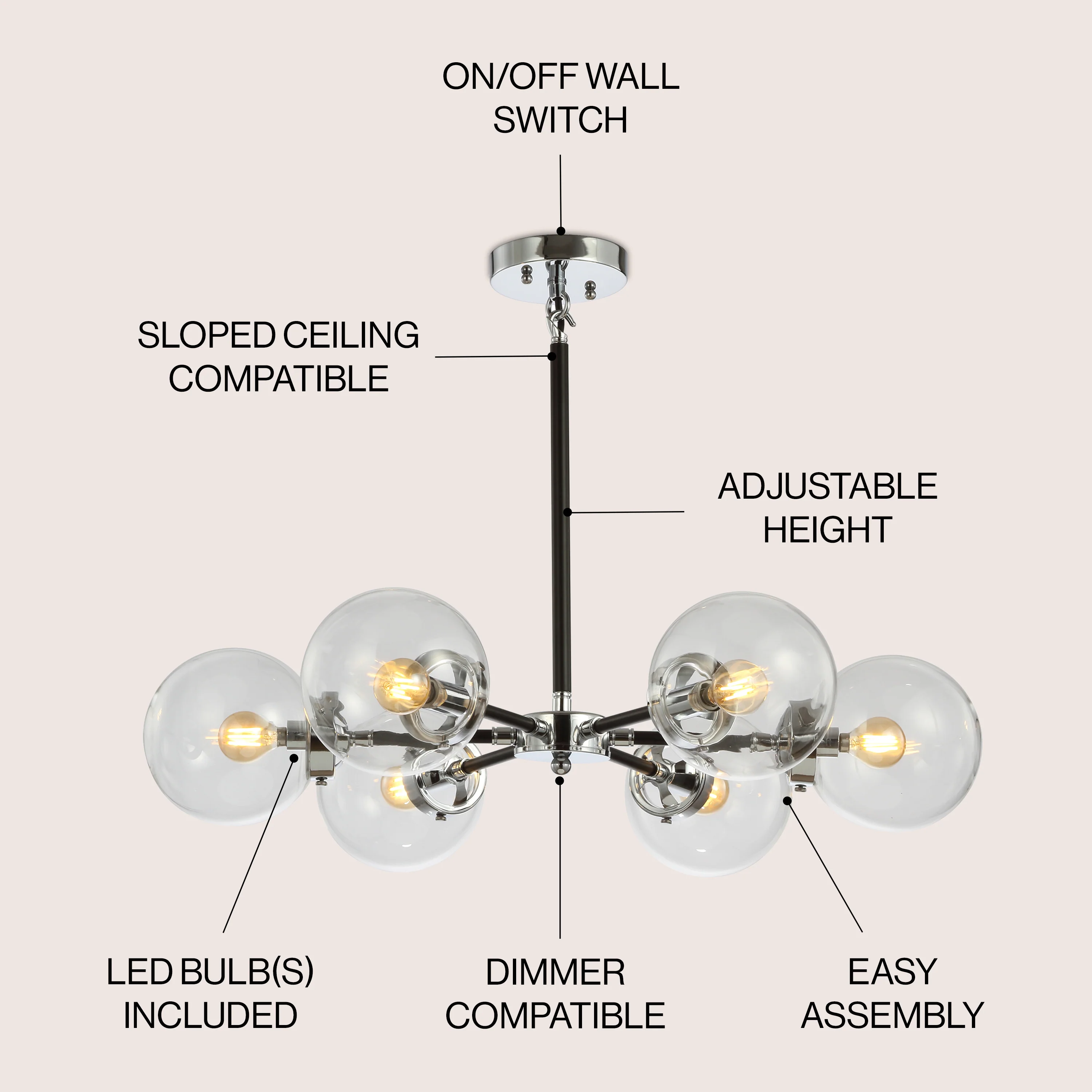 Caleb Brass Cluster Pendant