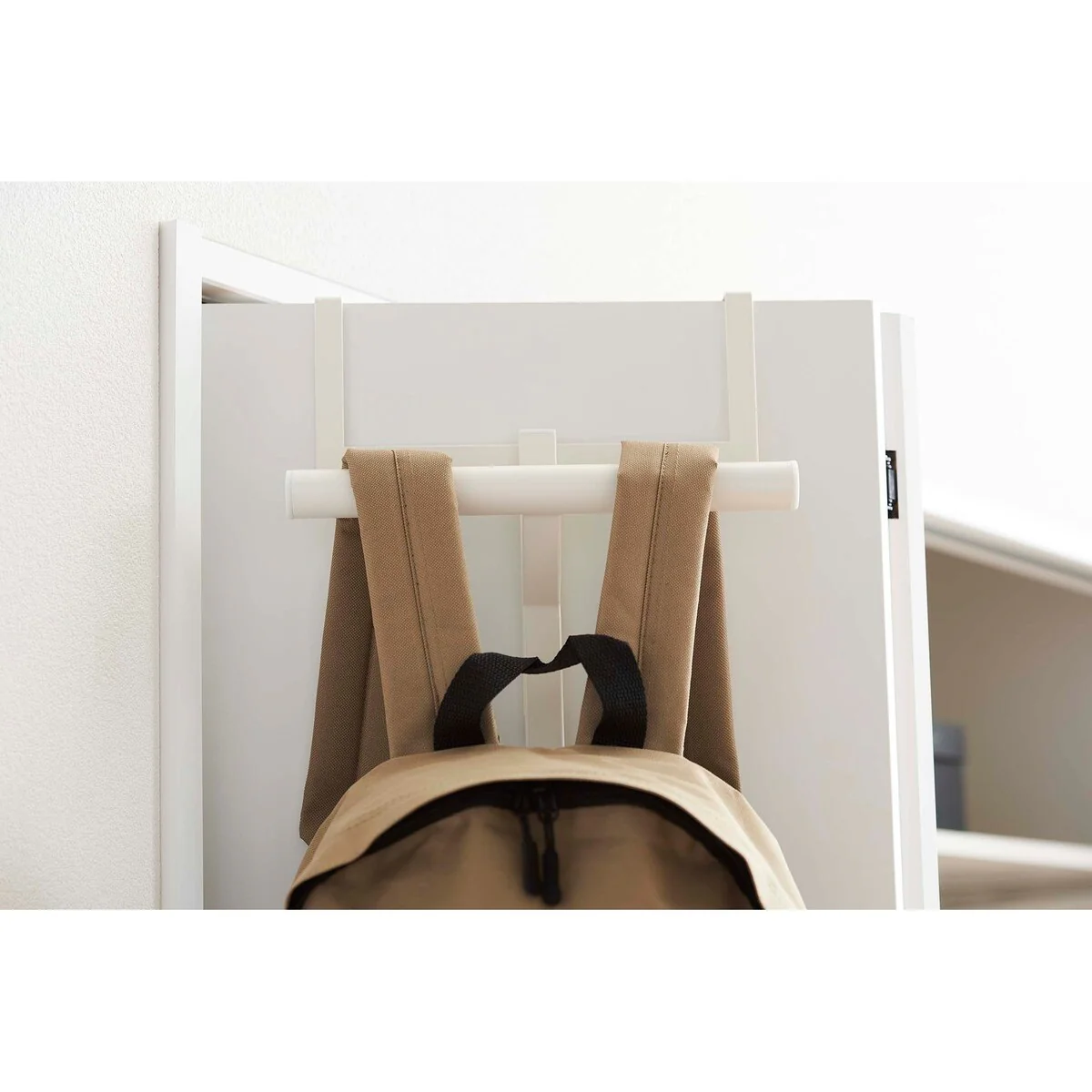 Yamazaki Home Over-the-Door Backpack Hanger, Steel, Holds 22 lbs - L 4.53 x W 10.43 x H 36.42 inches