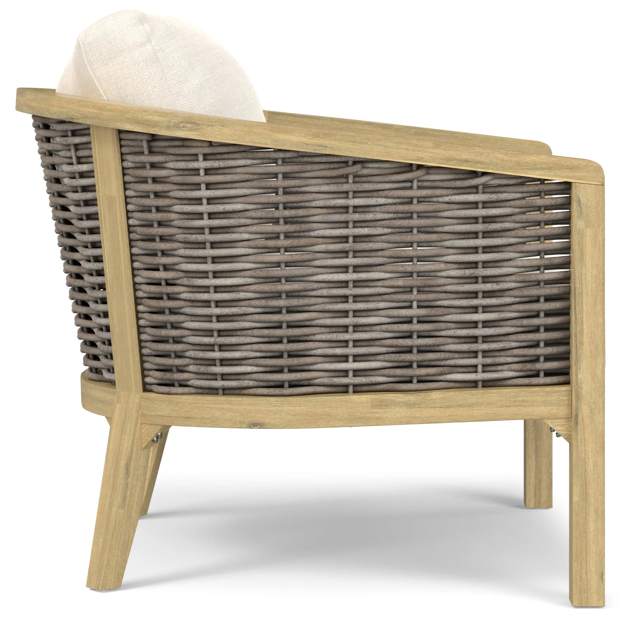 Outdoor Hand-Woven Rattan Conversation Chair with Curved Frame, Set of 2