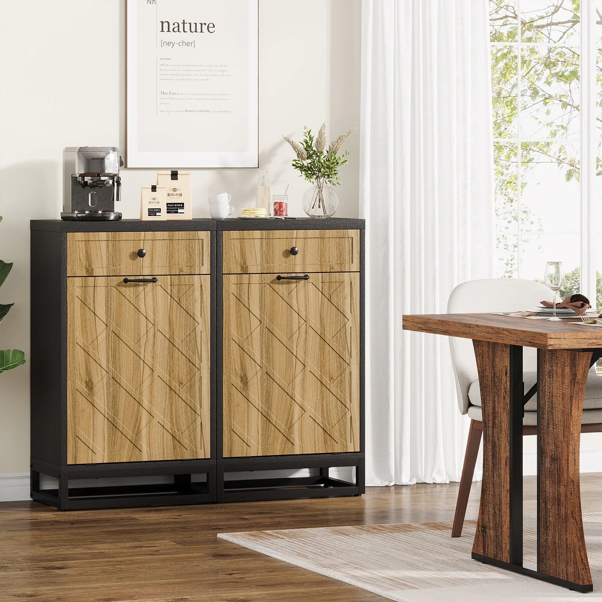 10 Gallon Tilt Out Trash Can Cabinet for Kitchen, Laundry Storage Cabinet