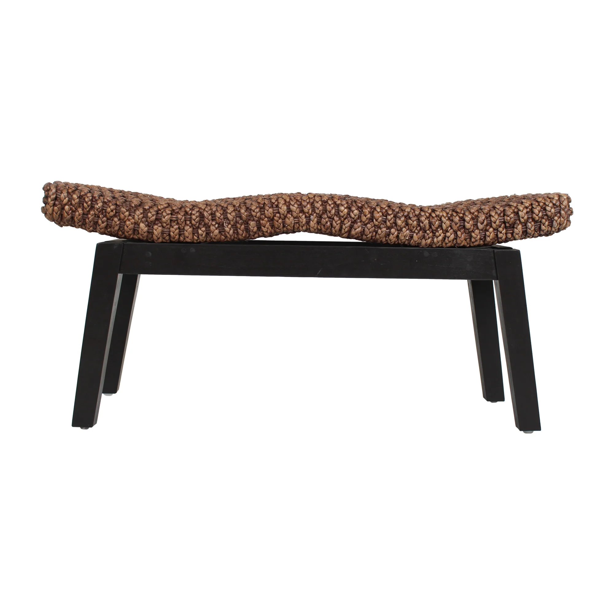 Wicker and Wood Wave Double Bench