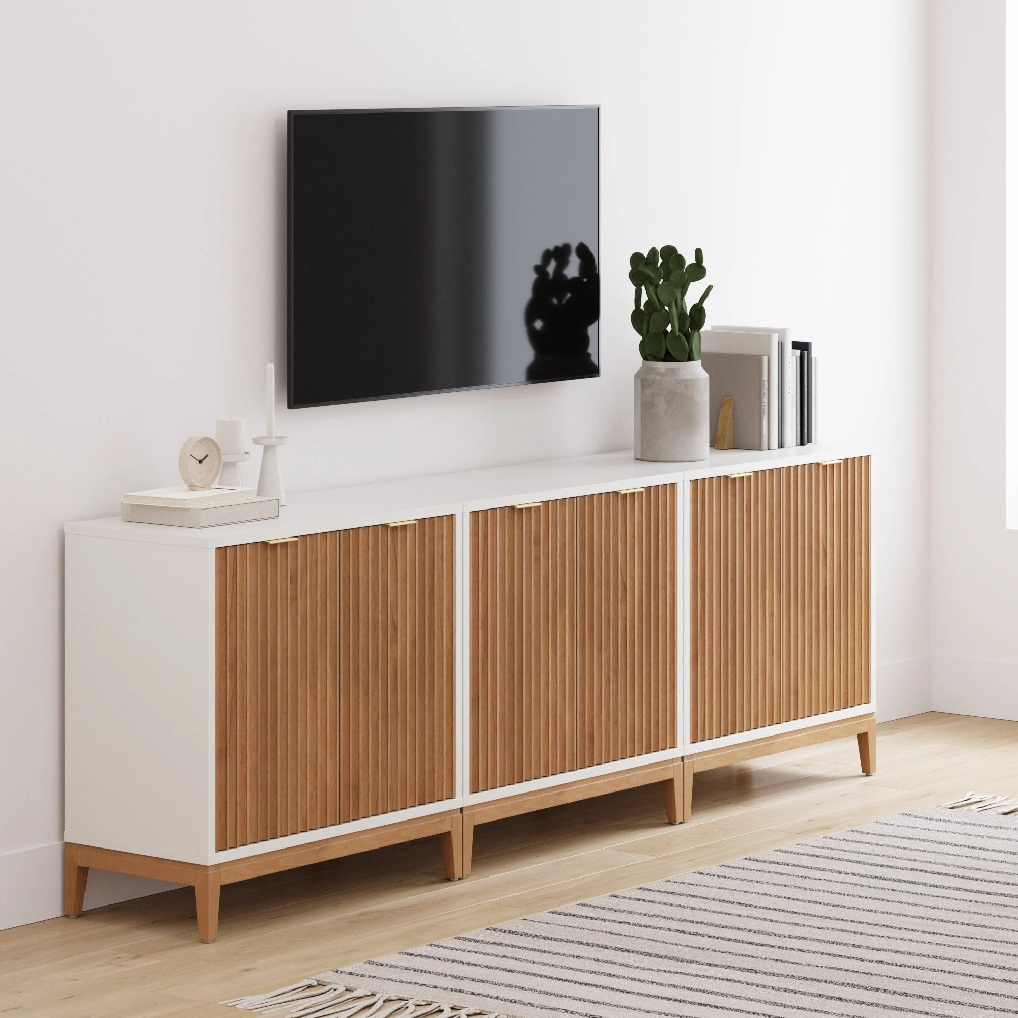 Jasper Modern Sideboard, Kitchen Storage Cabinet with Fluted Doors