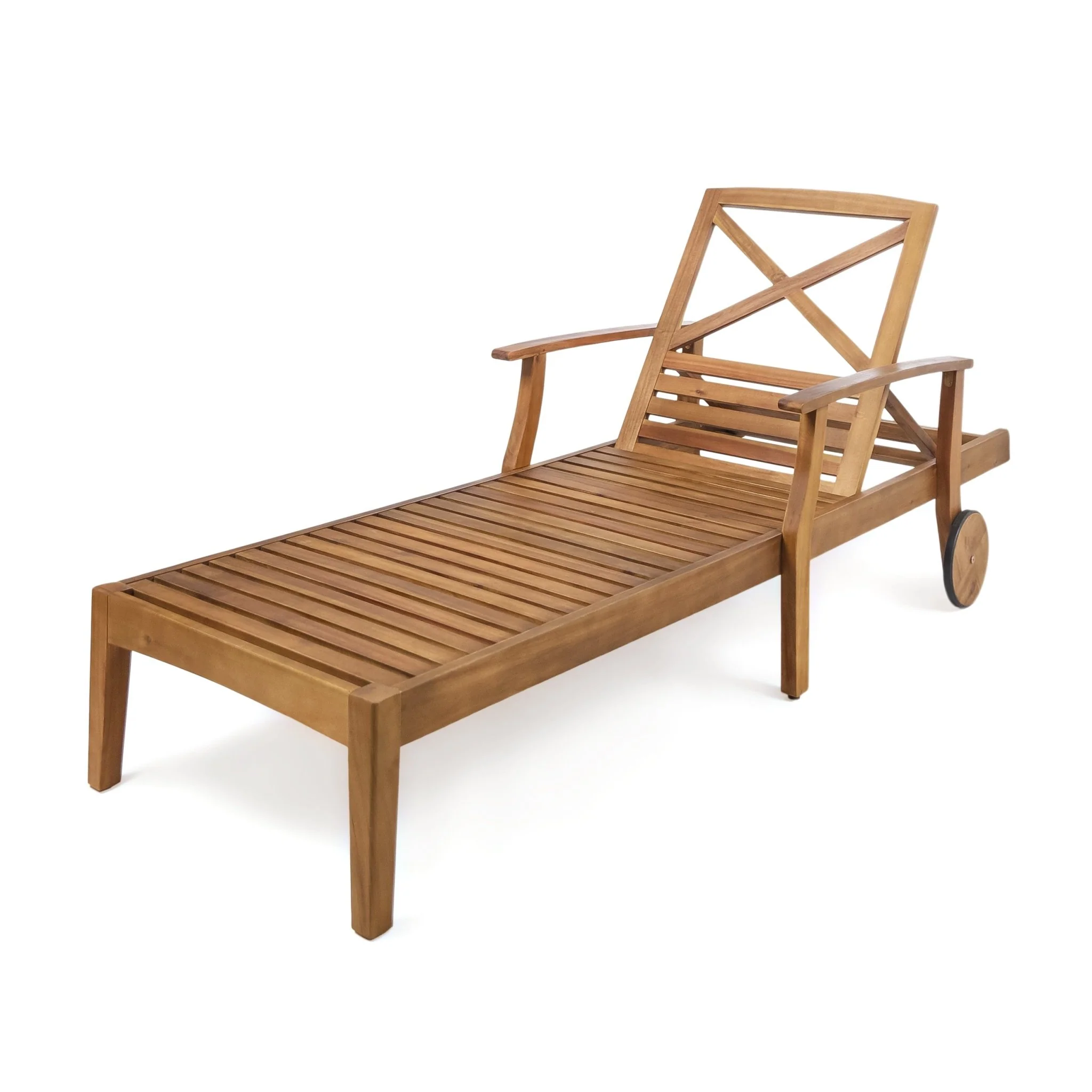 Outdoor Chaise Lounge with Adjustable Seating and Wheels