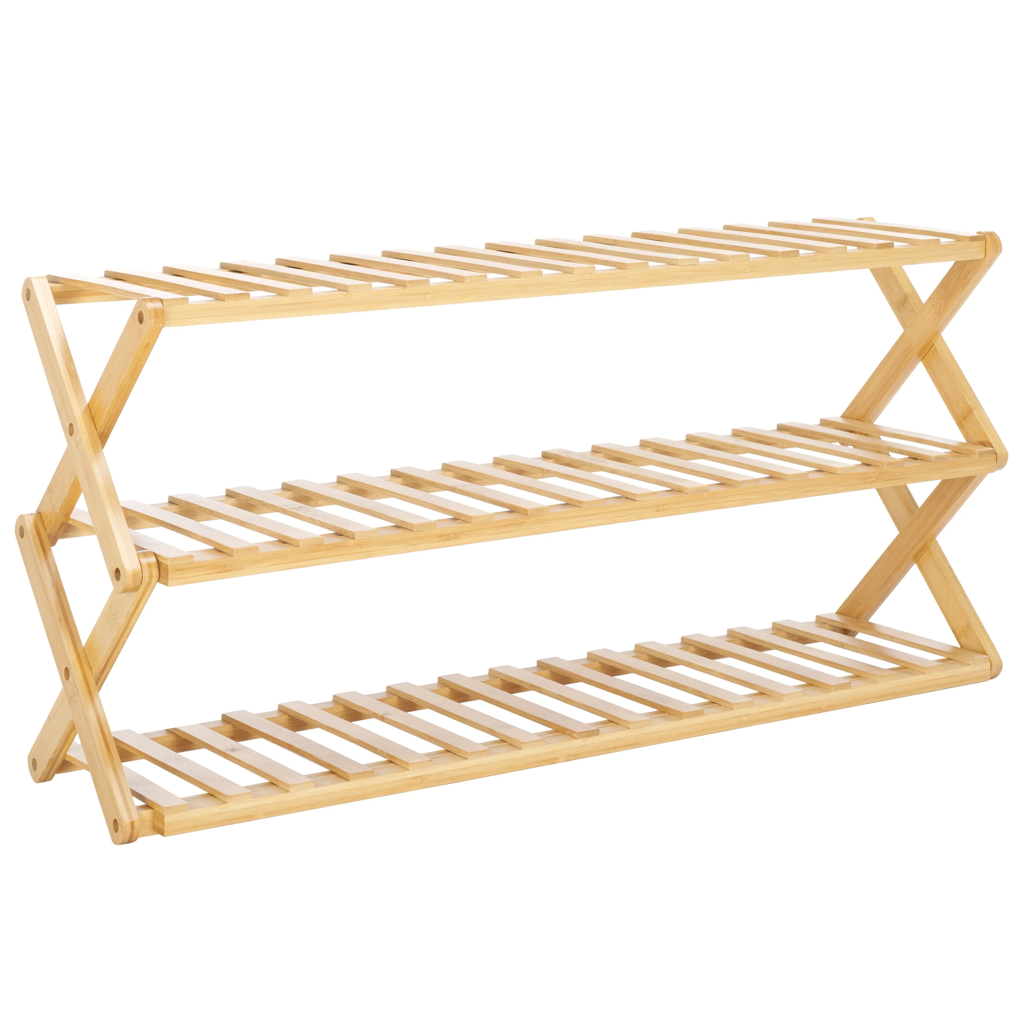 SAFAVIEH Etiennette 3-Tier Shoe Storage Shelf - 38.7 In. W x 10 In. D x 18.1 In. H - 39Wx10Dx18H