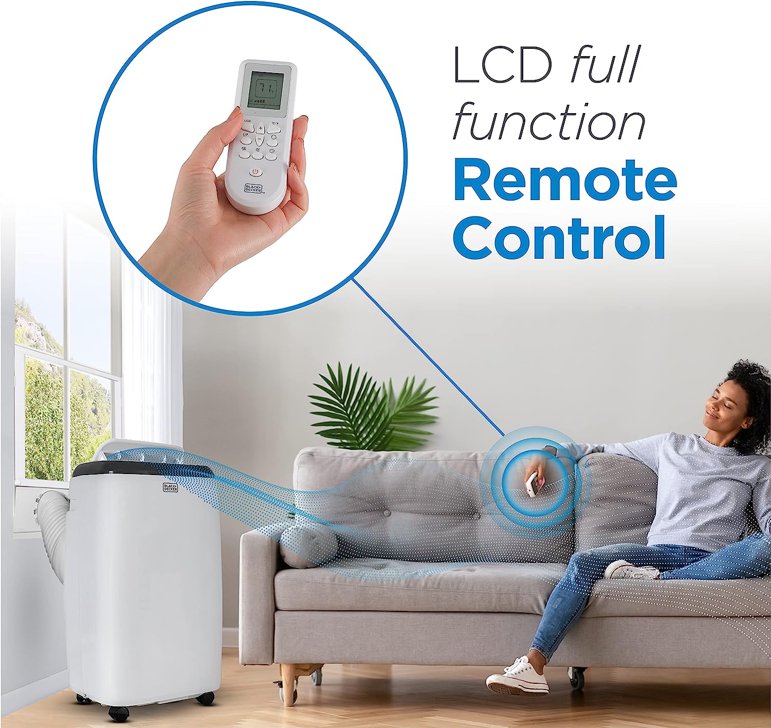 BLACK+DECKER Air Conditioner, 14,000 BTU Air Conditioner Portable for Room up to 700 Sq. Ft. with Remote Control, White