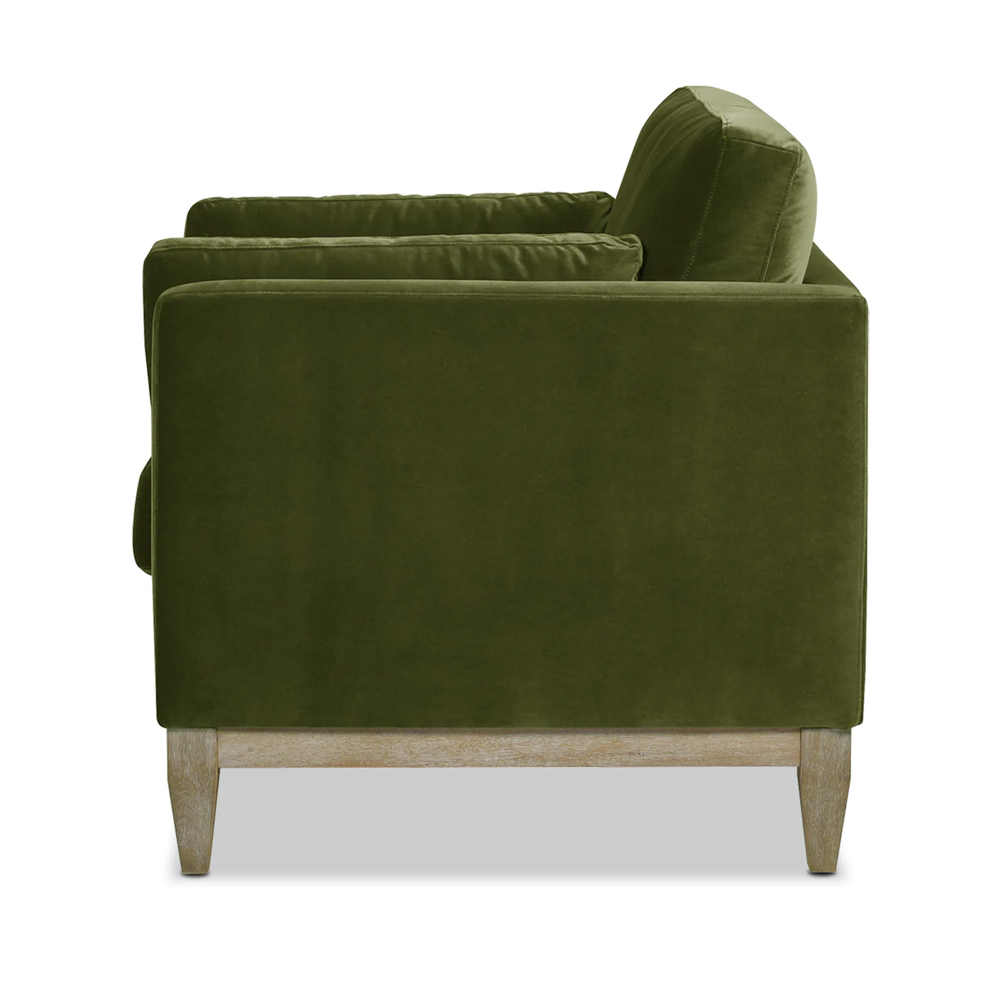 Brooding Upholstered Accent Chair with Arm Cushions and Wood Legs