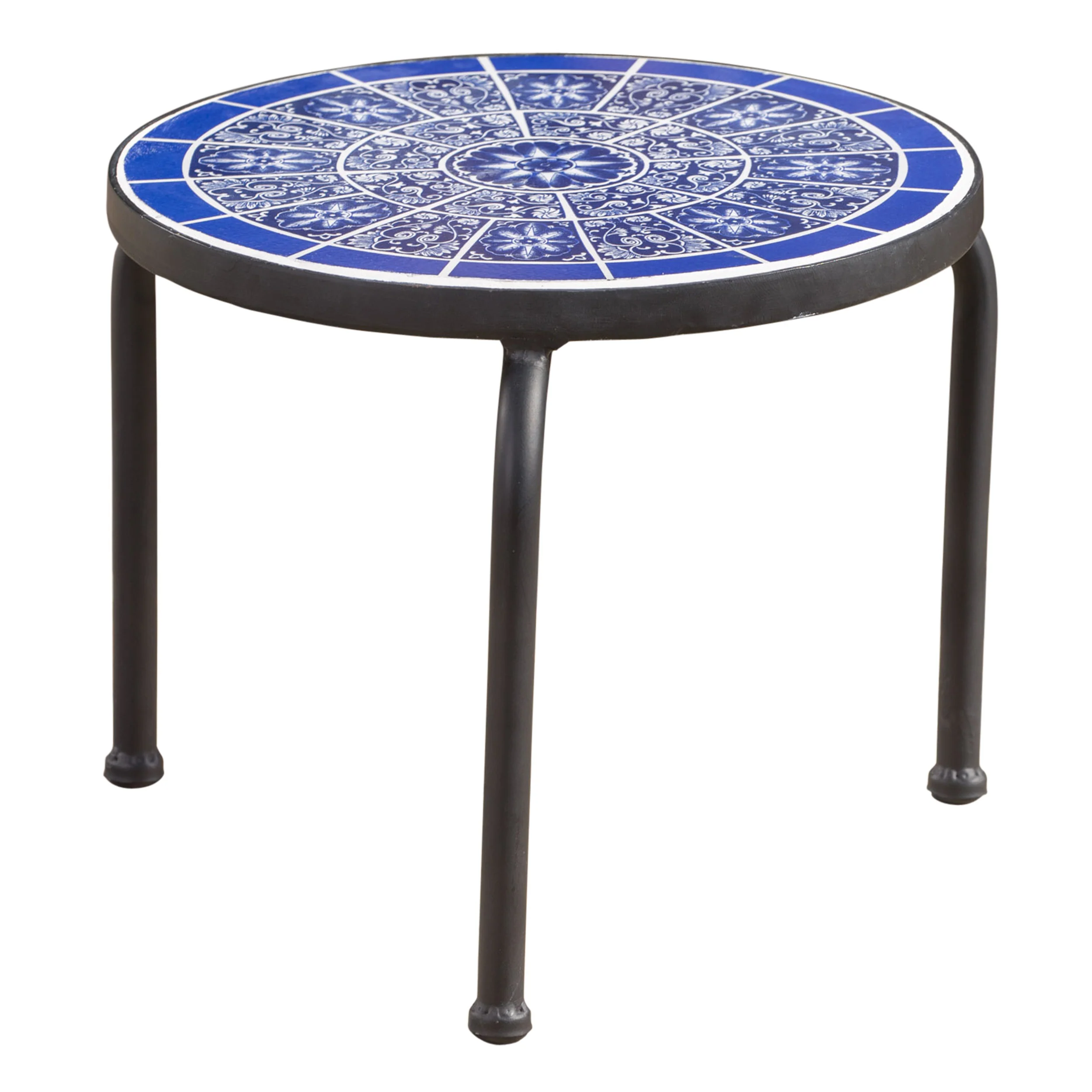 Slate Mosaic Plant Stand and Outdoor Side Table