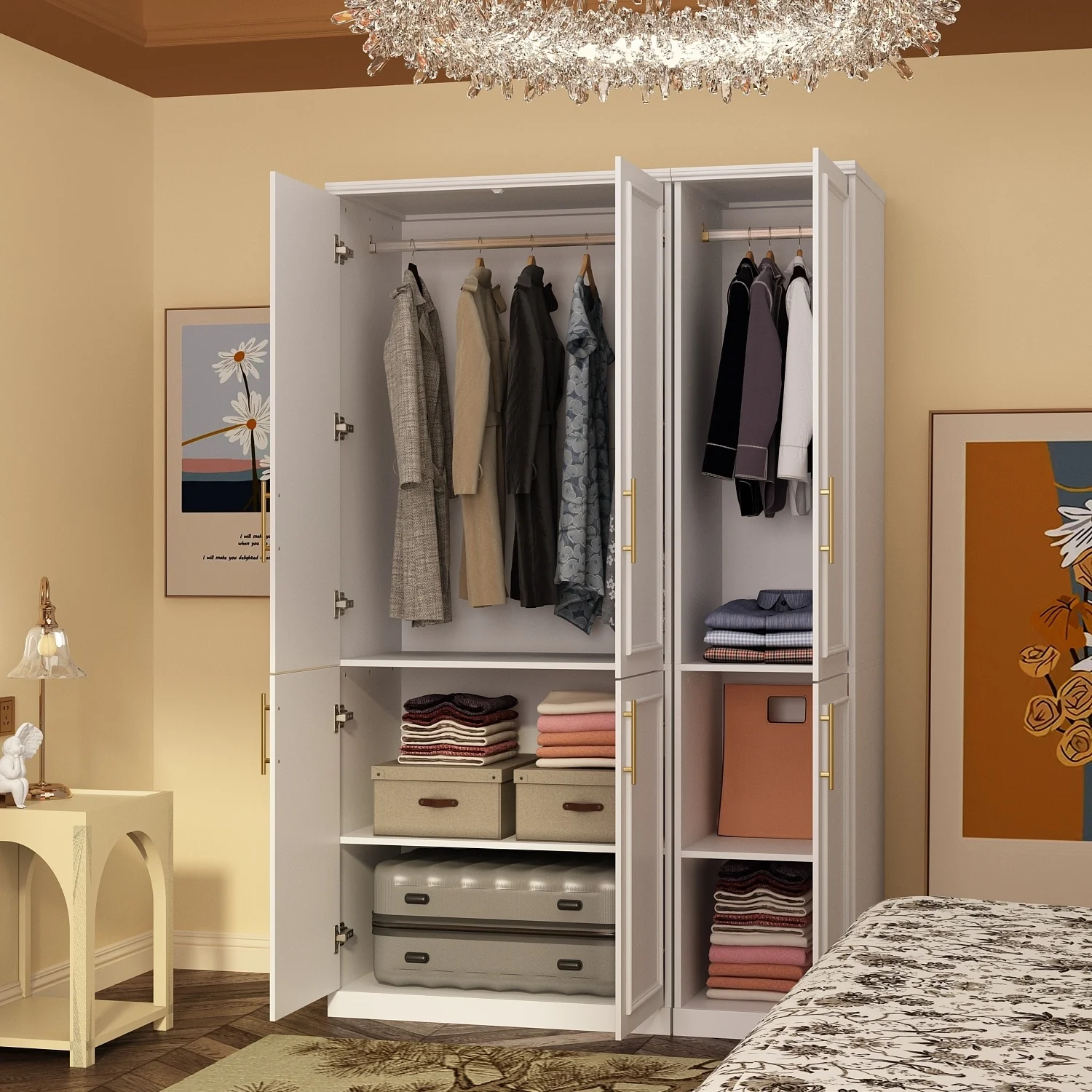 Modular Wardrobe Combo Armoires Closet Freestanding Cabinet Organizer