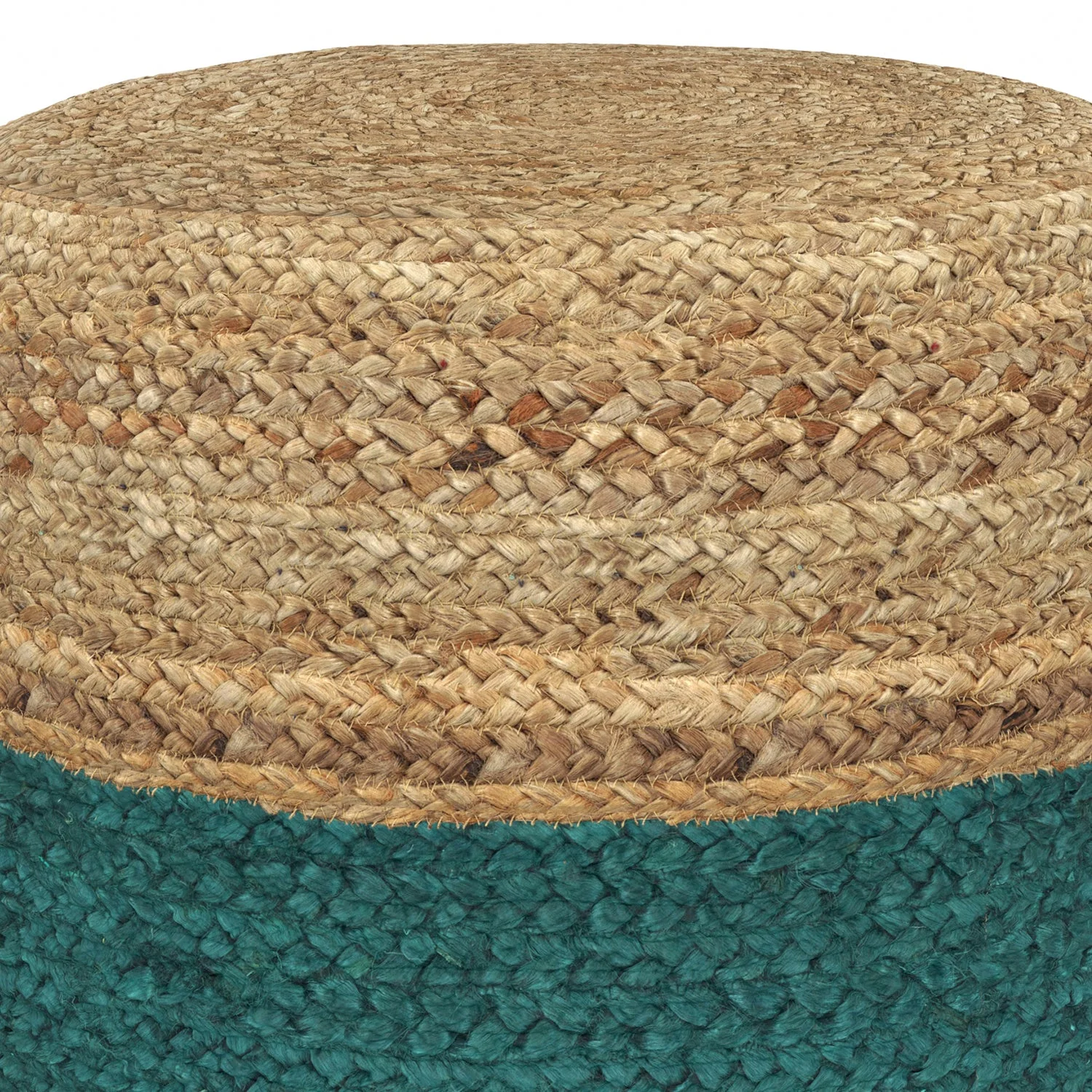 Blissara Multi-functional Round Pouf with Braided Jute